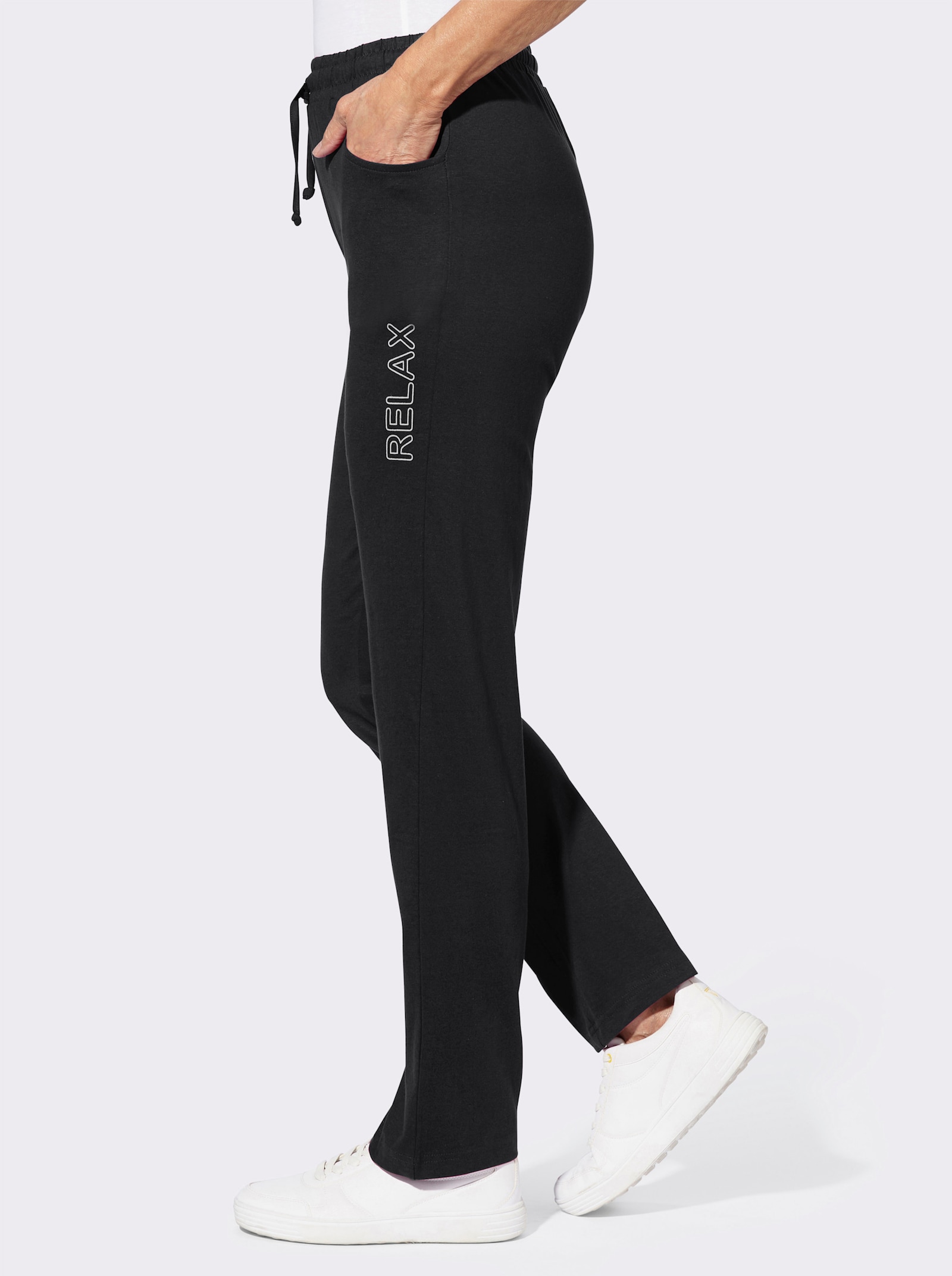 Kalhoty pro volný čas s potiskem - černá