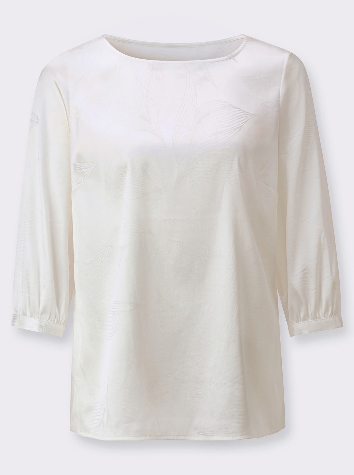 Schlupfbluse mit U-Boot-Ausschnitt - ecru
