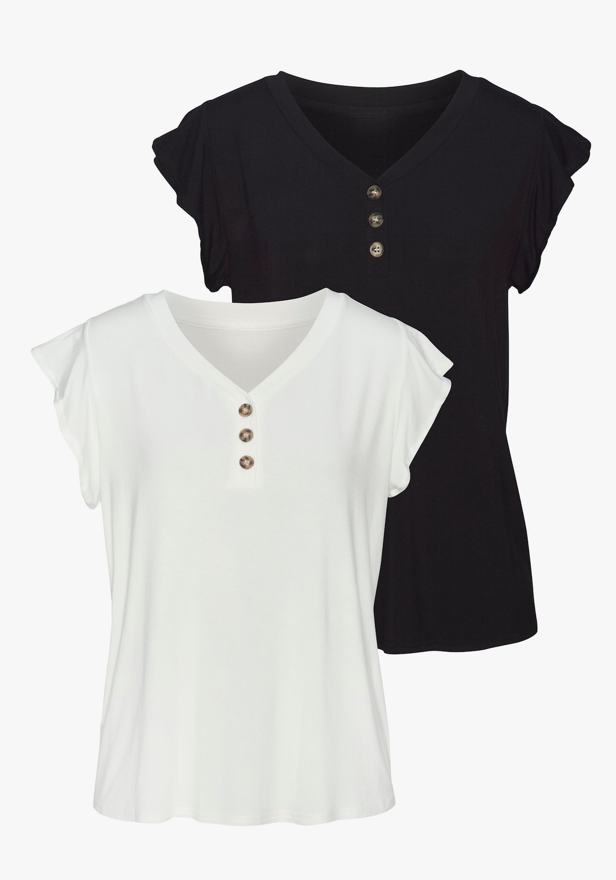 LASCANA Blouseshirt - crème, zwart