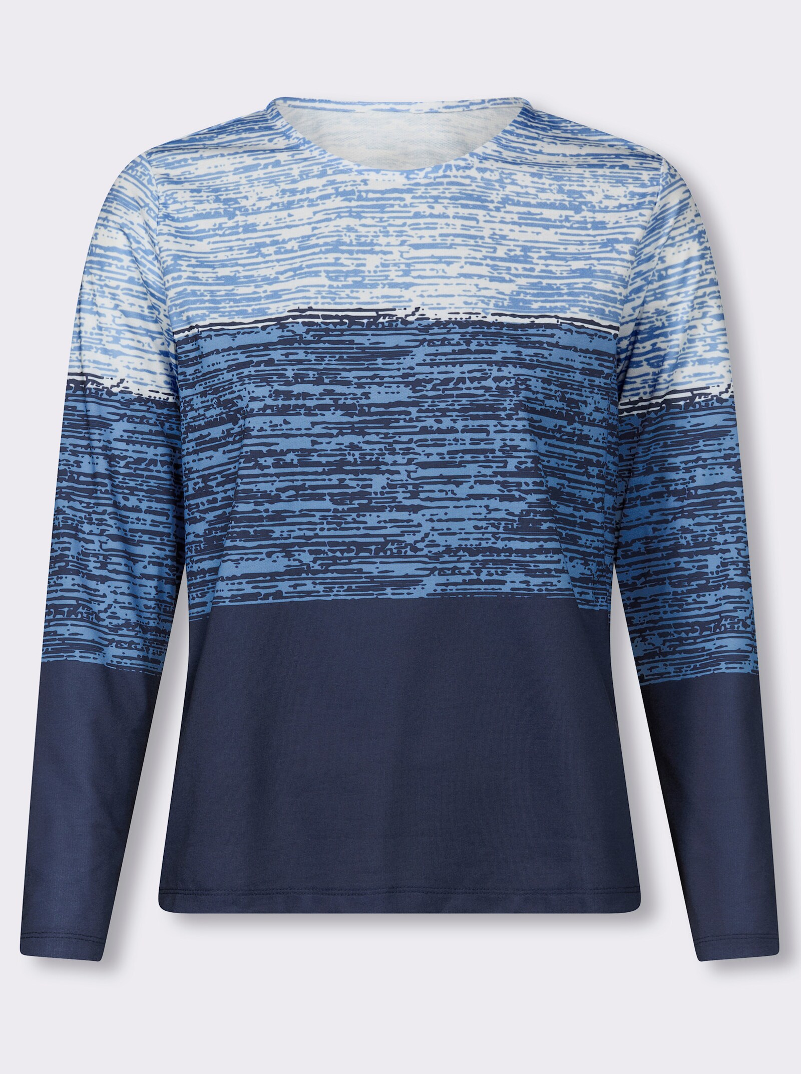 Sweatshirt mit Farbverlauf-Druck - marine-himmelblau-bedruckt
