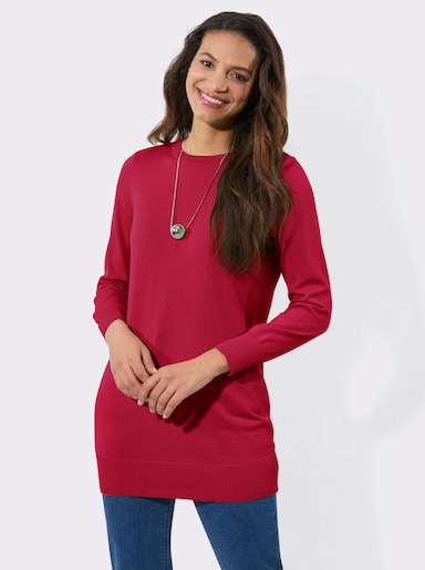 Longpullover in Feinstrick-Qualität - rot