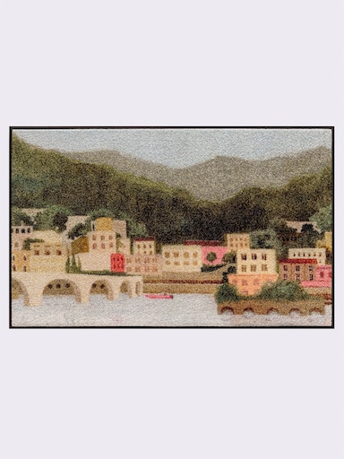 wash+dry by Kleen-Tex Fußmatte - grün-rosé