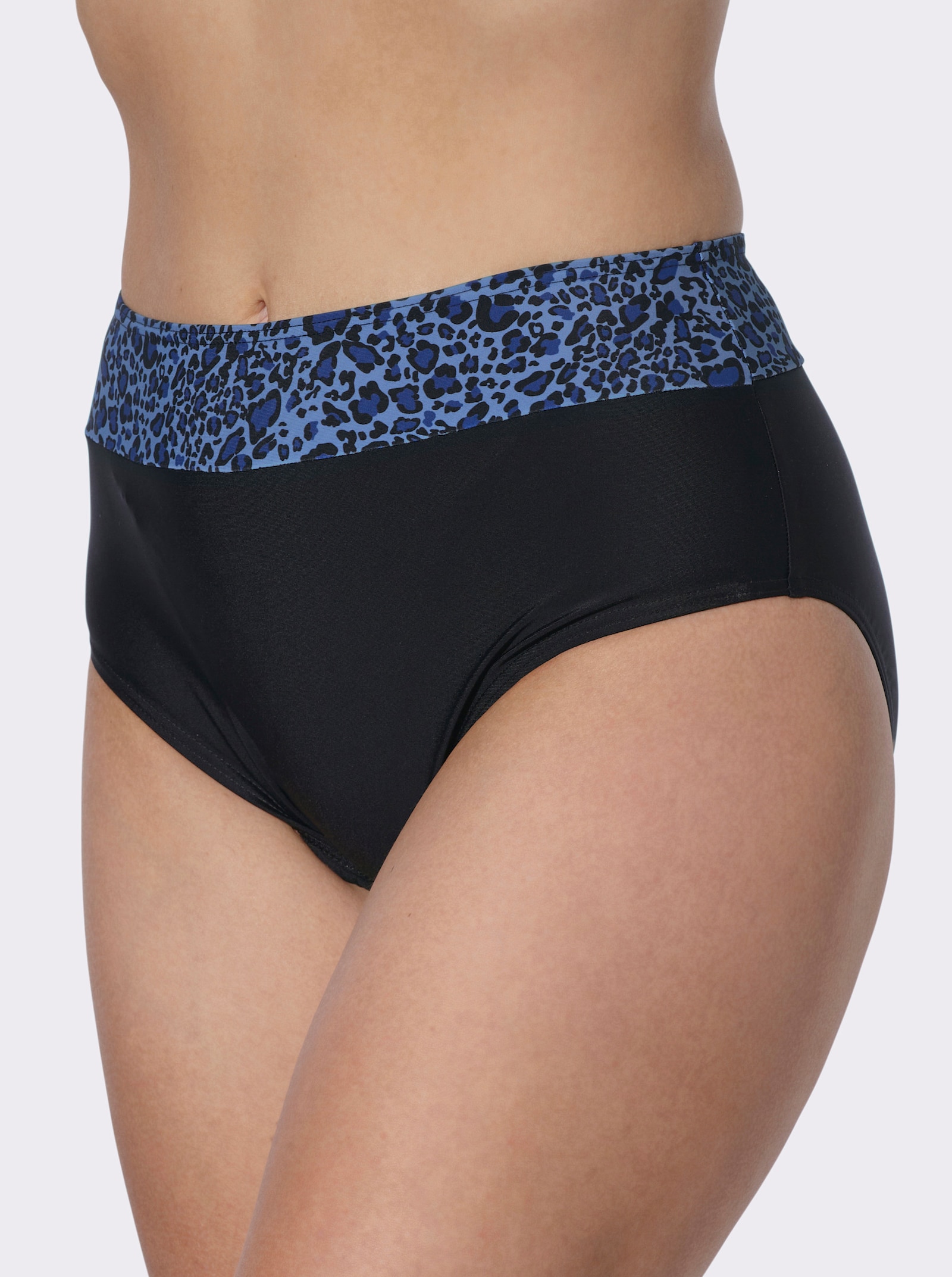 Bikinibroekje Bies met luipaardpatroon - koningsblauw bedrukt