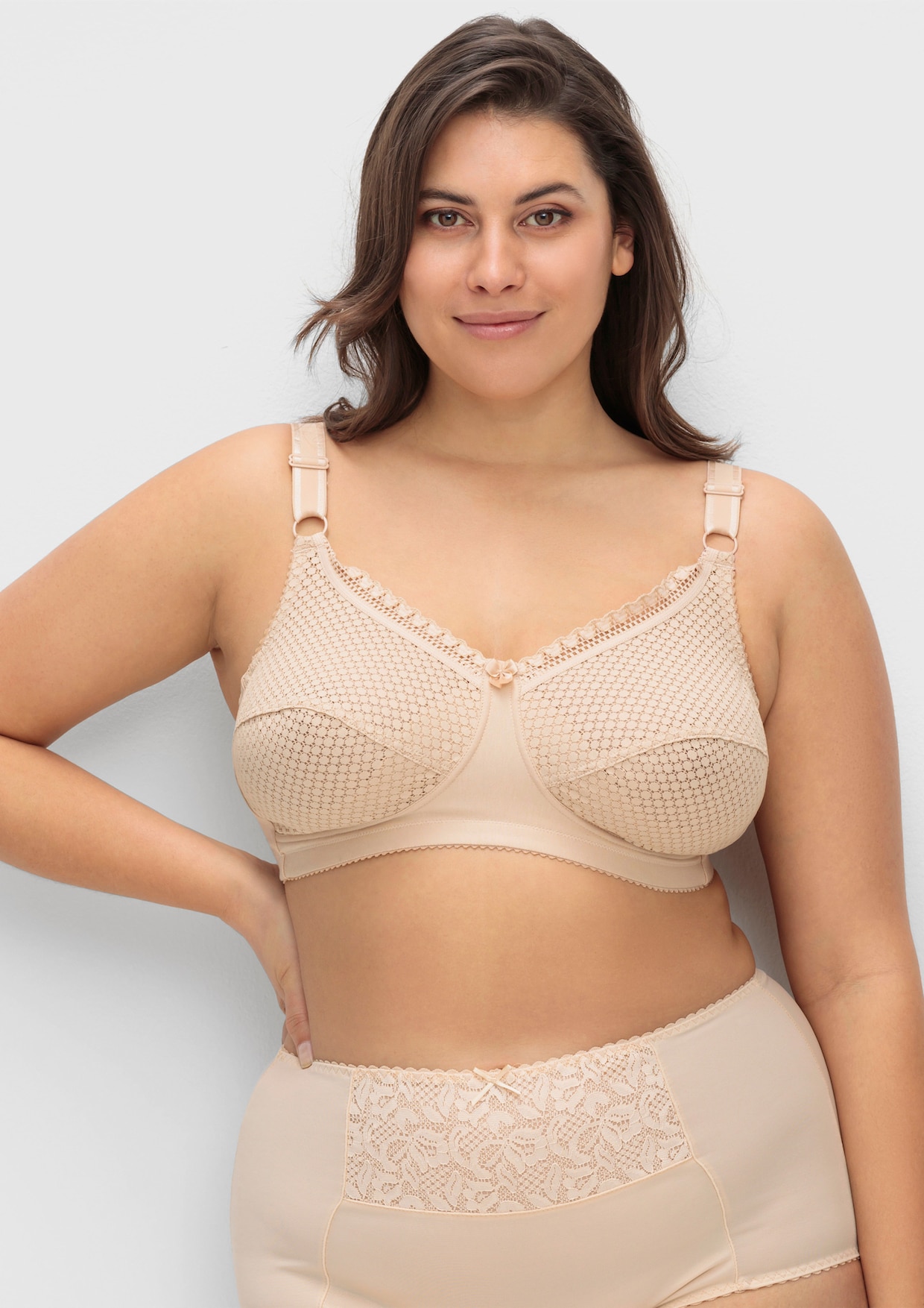 Miss Mary BH ohne Bügel mit vorne verstellbaren Trägern - beige