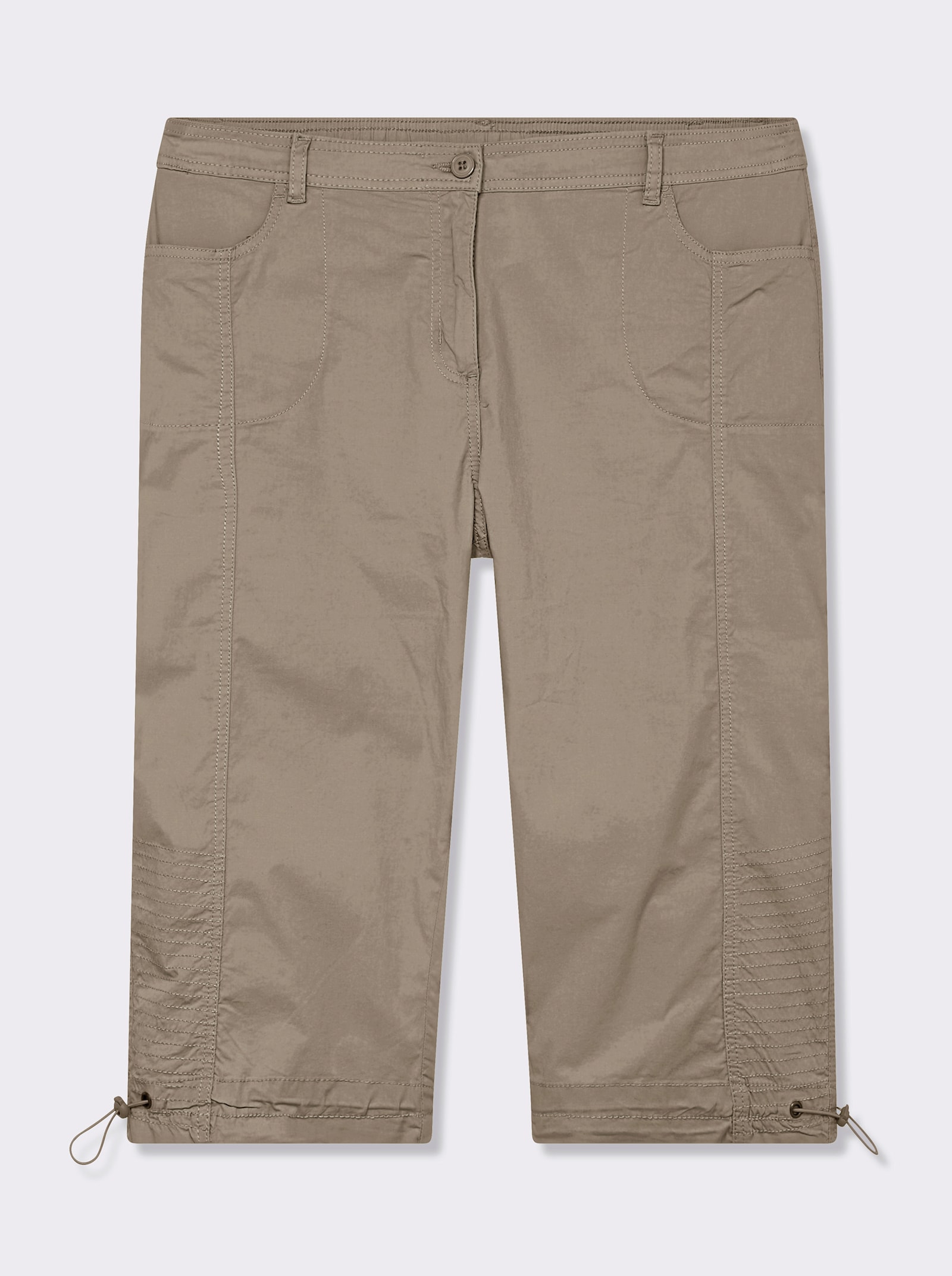 Caprihose mit Gummizug am Beinabschluss - taupe