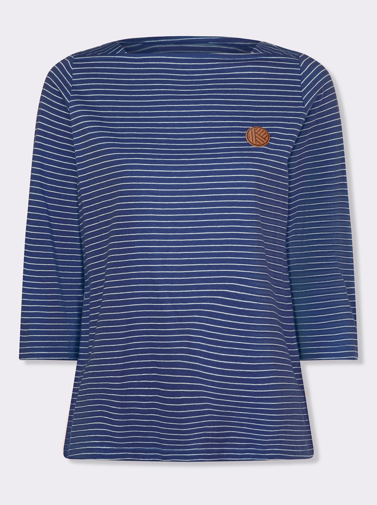 3/4-Arm-Shirt - jeansblau-ecru-geringelt