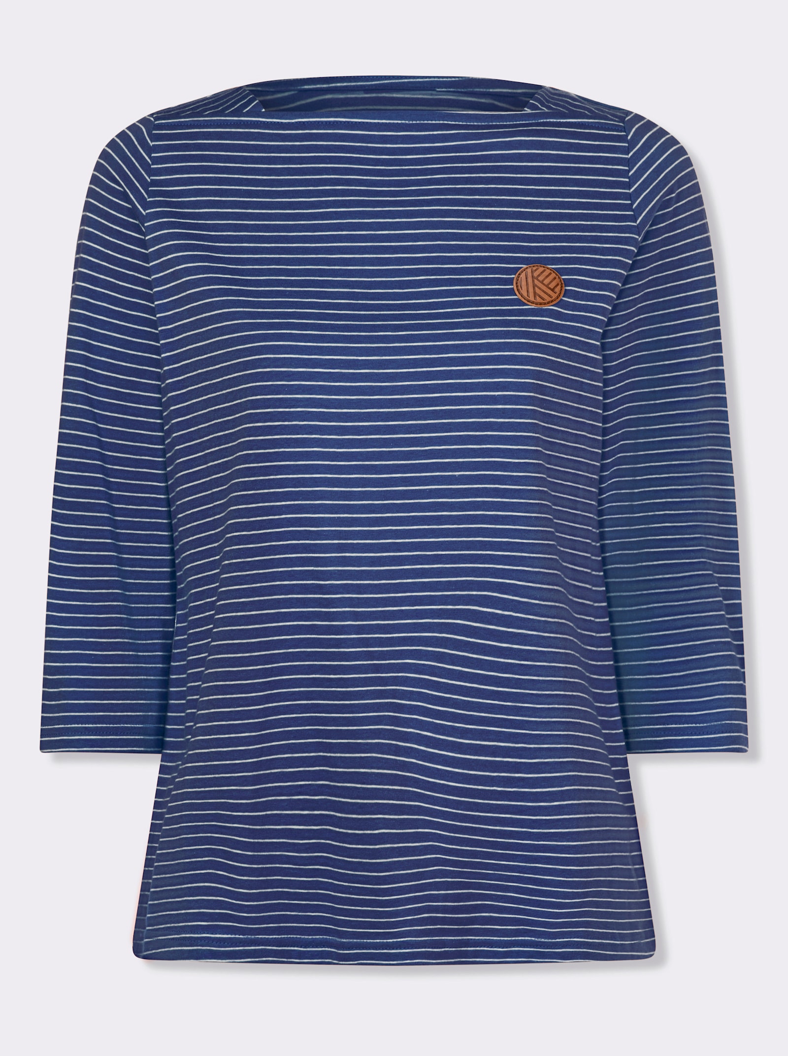 3/4-Arm-Shirt im Ringelmuster - jeansblau-ecru-geringelt