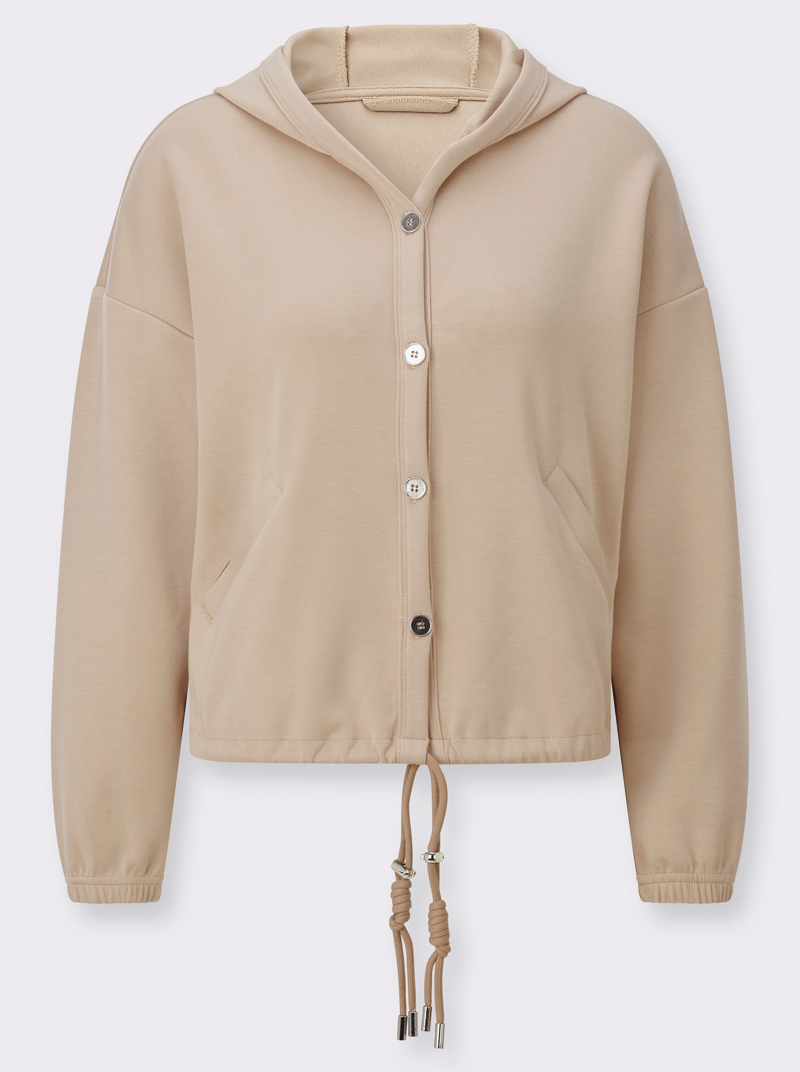Shirtjacke mit Kapuze - beige