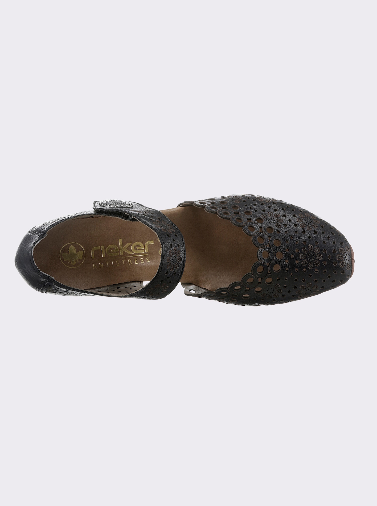 Rieker Pumps mit Druckknopf - schwarz