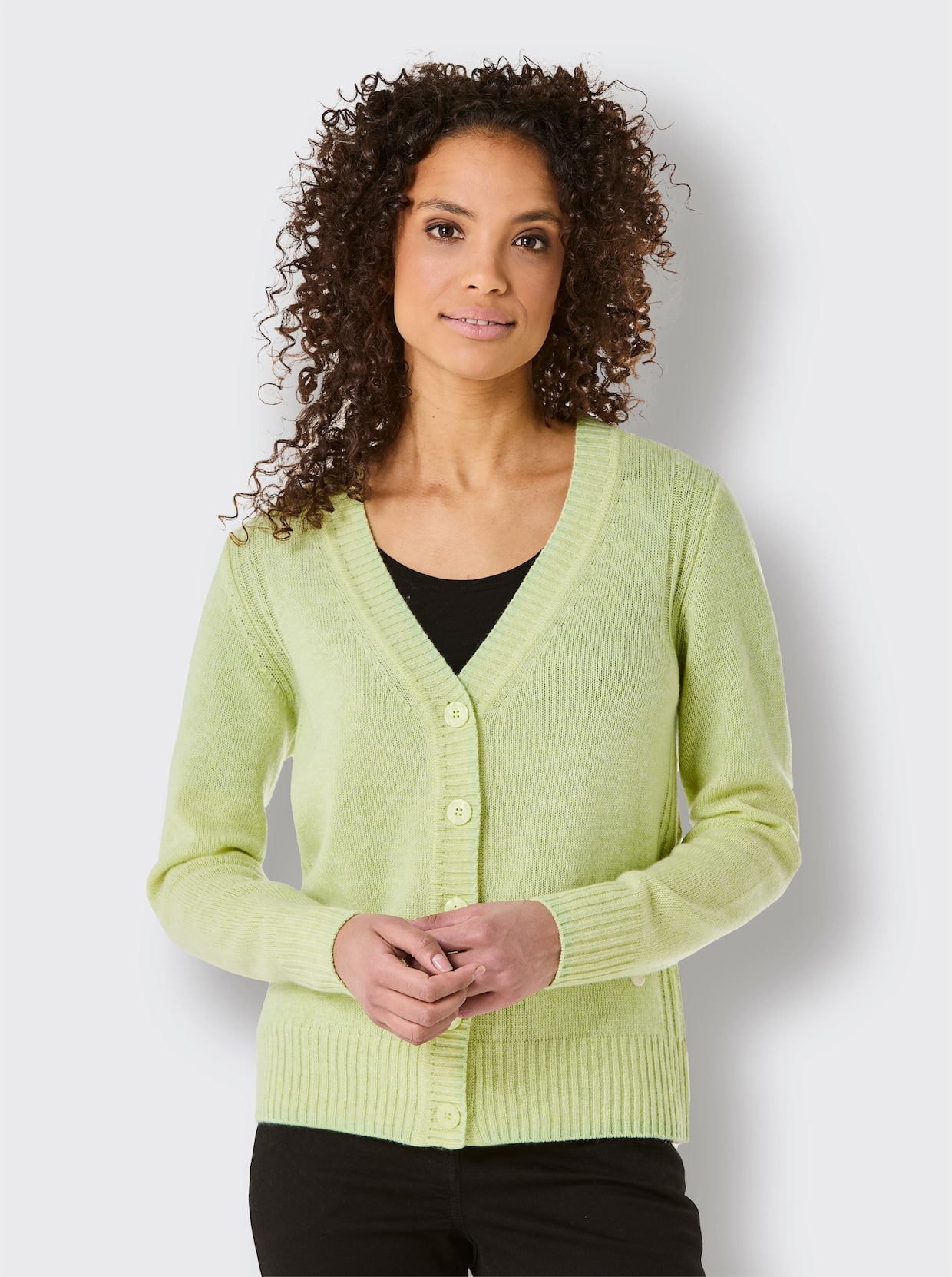 CREATION L PREMIUM Strickjacke - pistazie-meliert