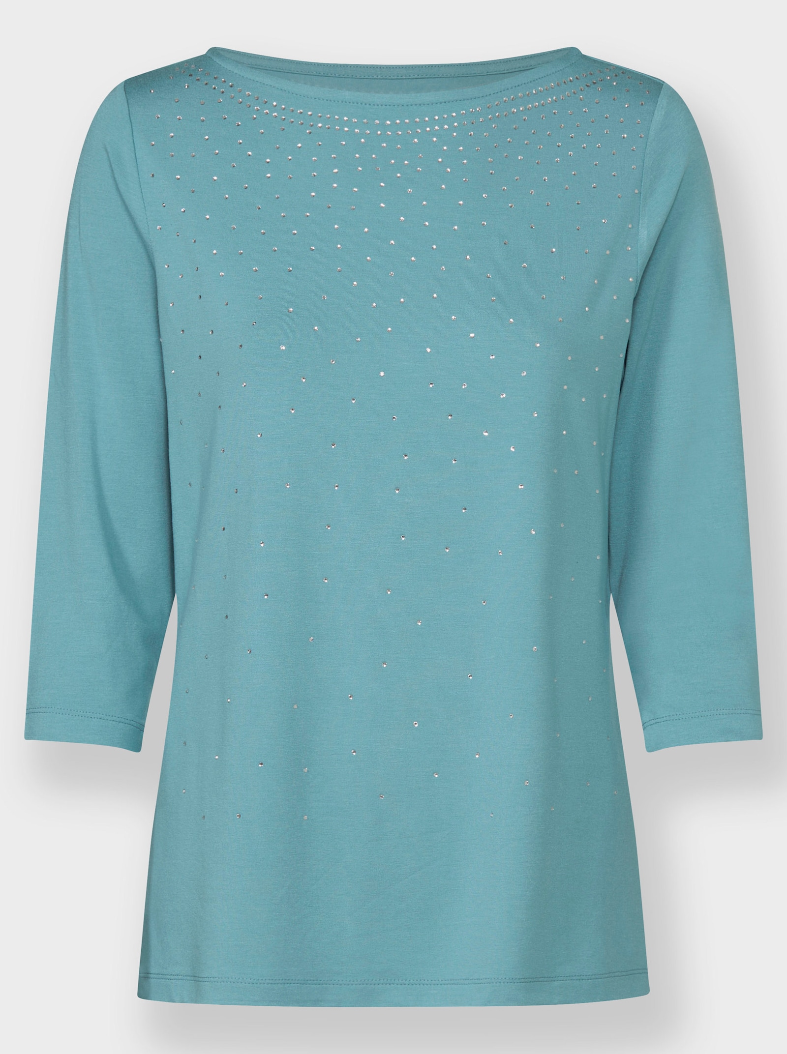 3/4-Arm-Shirt mit Glitzersteinchen - ozean