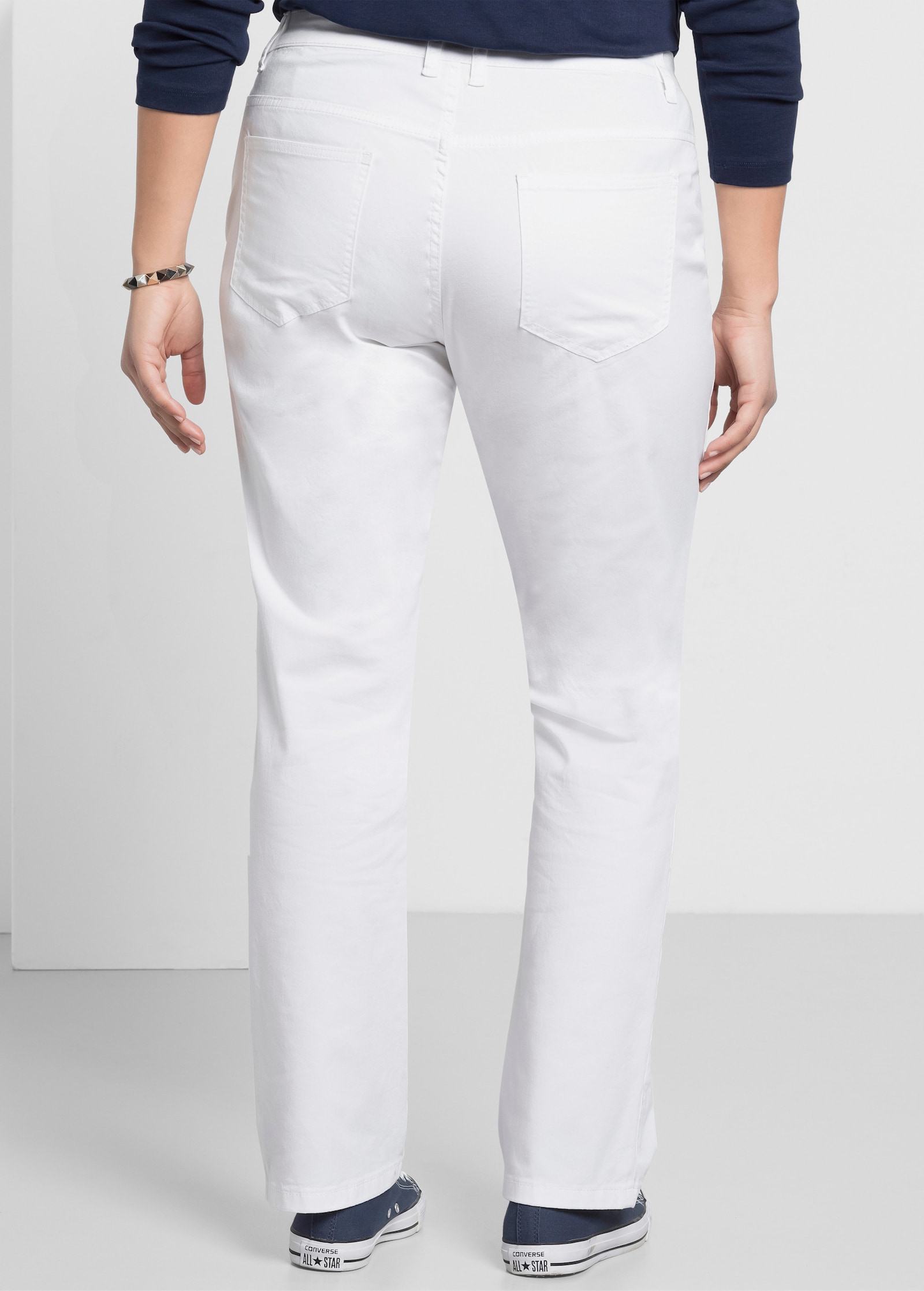 sheego Broek in recht model, van twill - wit