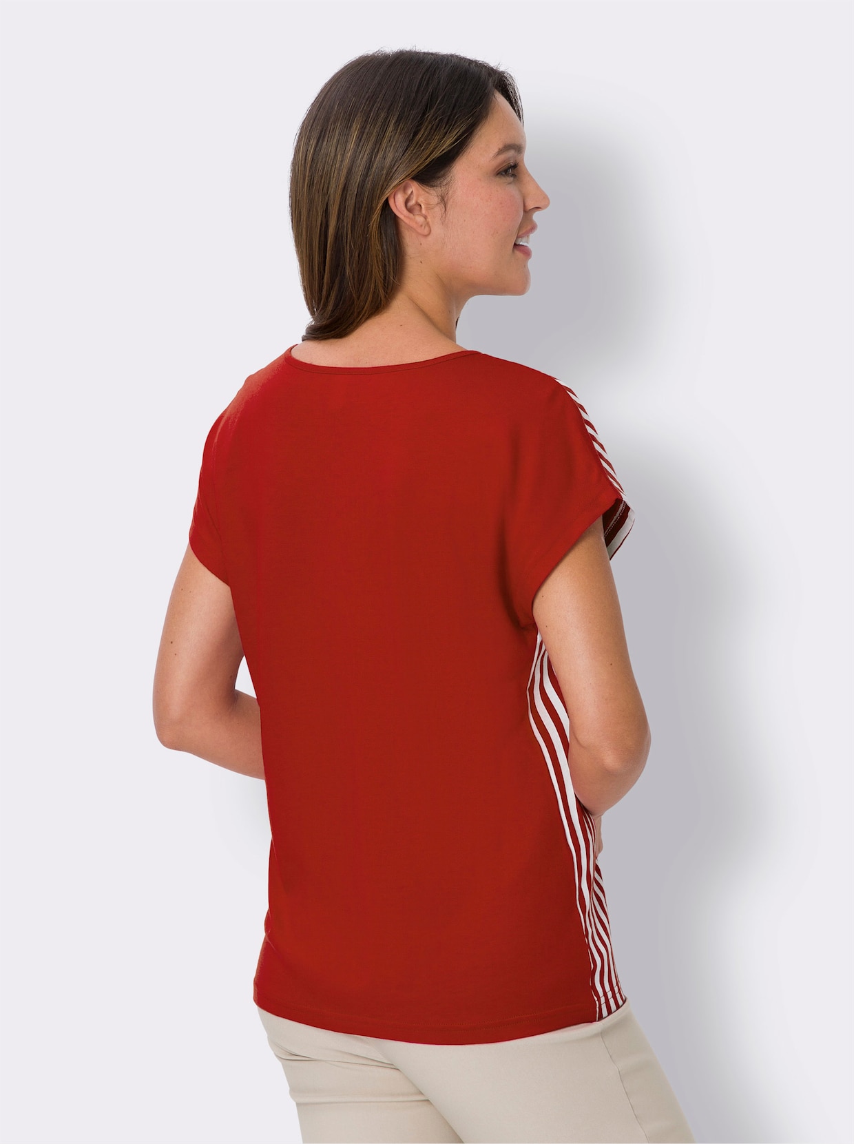 Proužkované tričko - červená-bílá