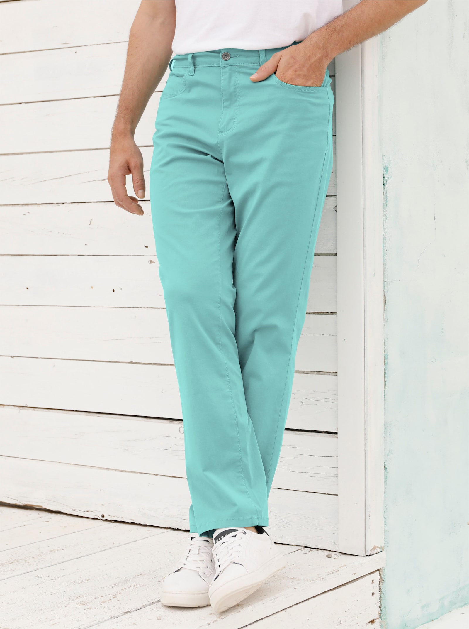 Catamaran Broek van zomers twill - salie