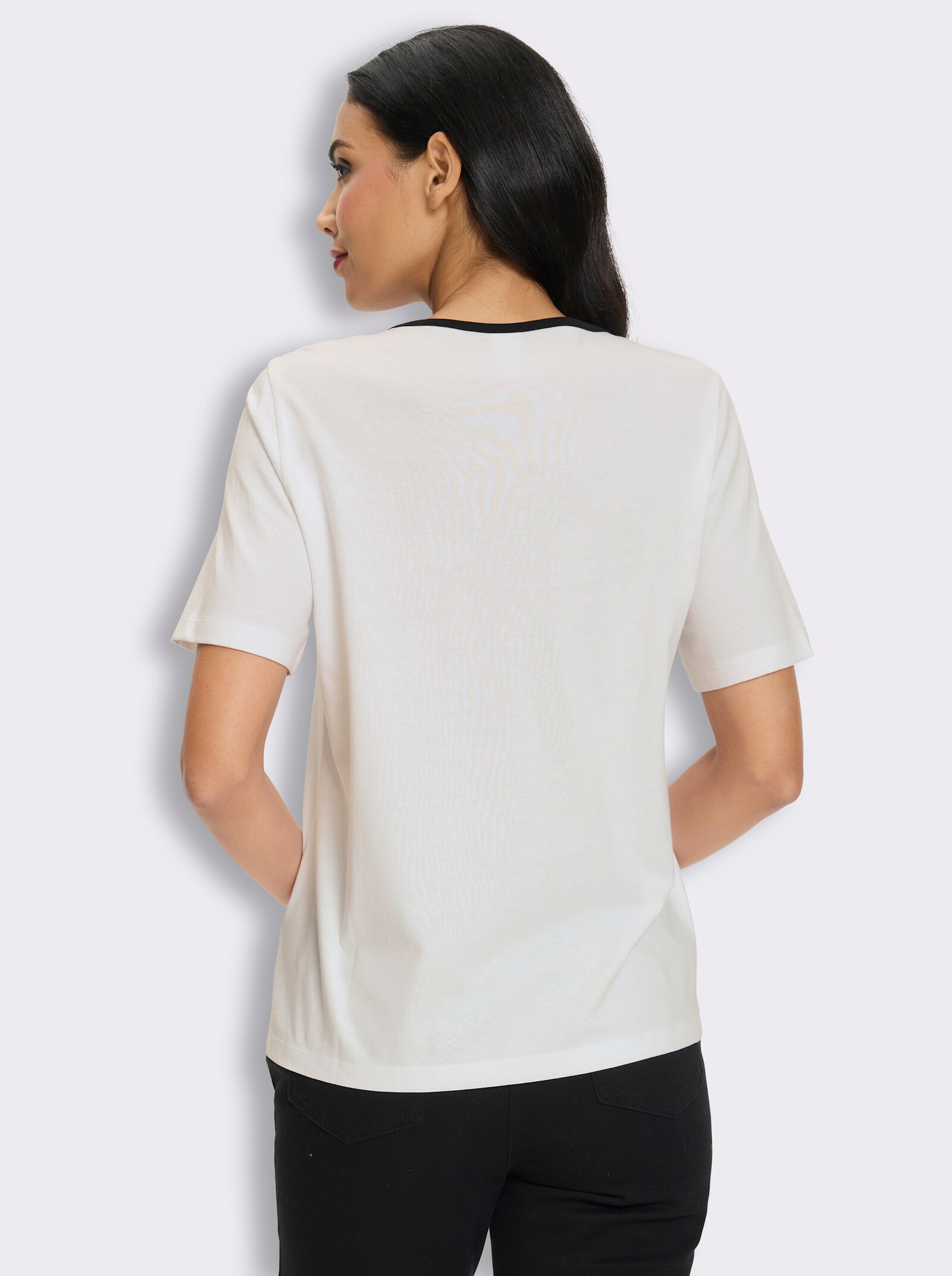 Kurzarmshirt mit Foliendruck - grasgrün-weiß