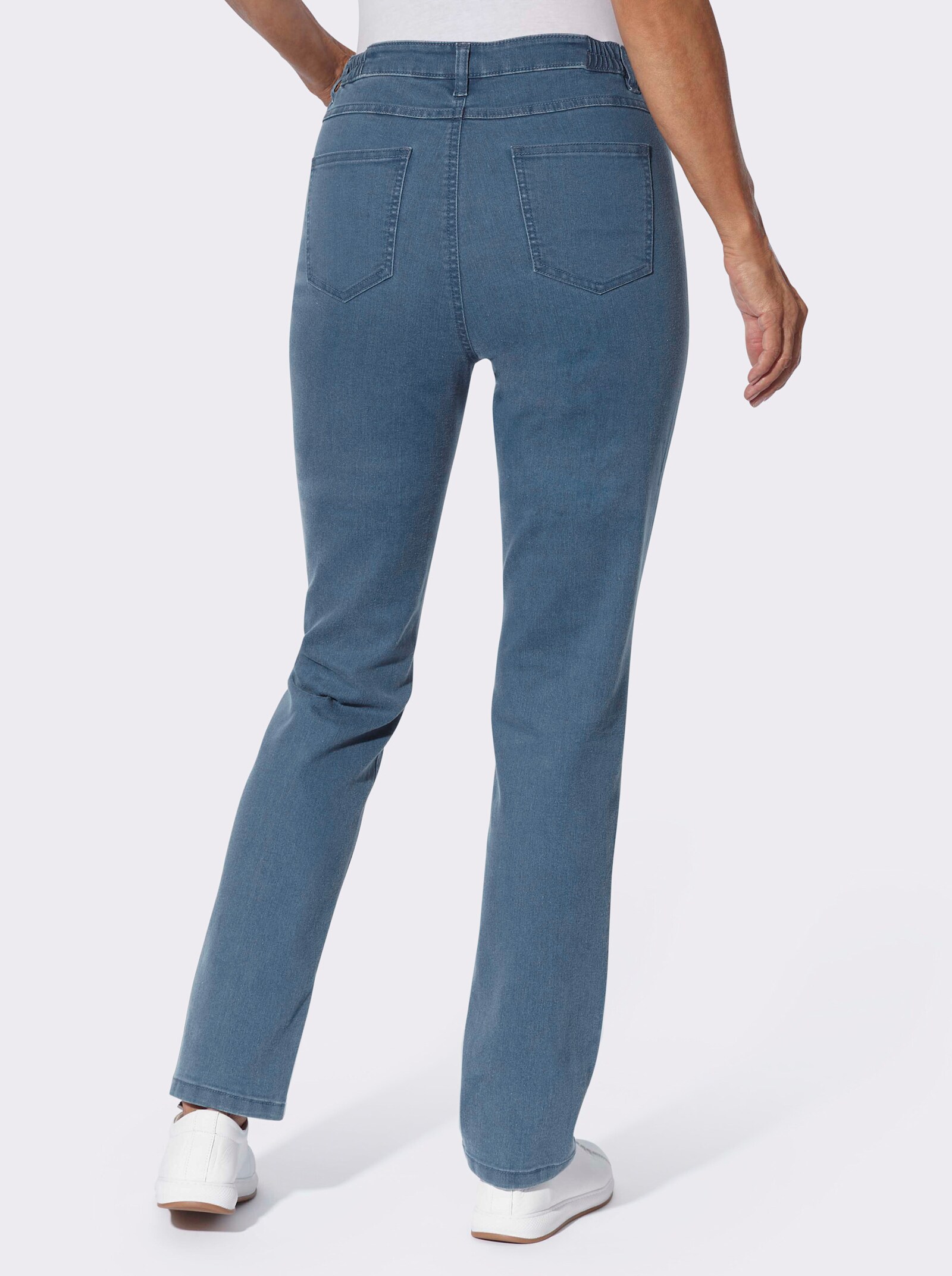 5-Pocket-Jeans mit Ösenverzierung - blue-bleached