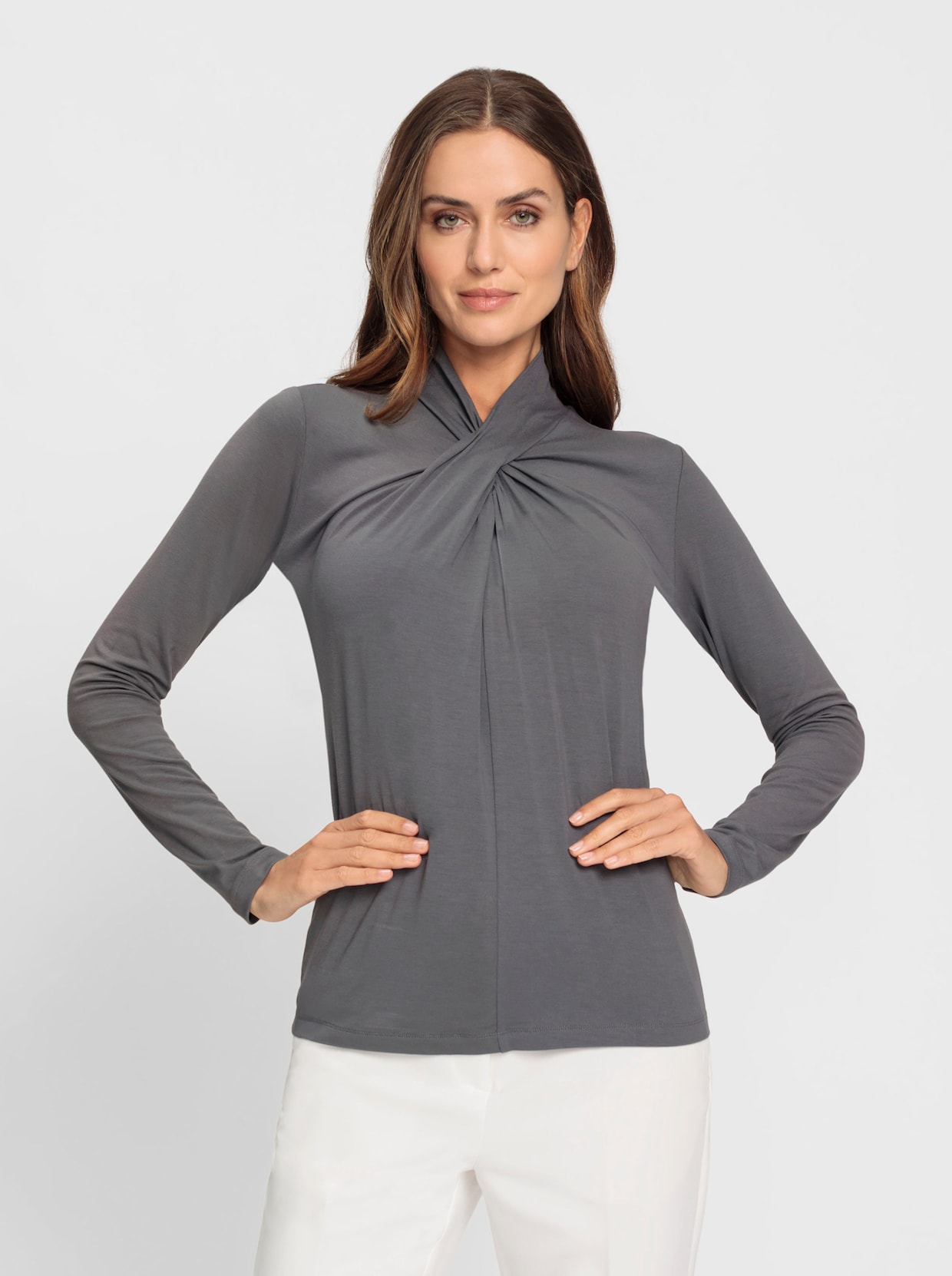heine Shirt met lange mouwen - antraciet