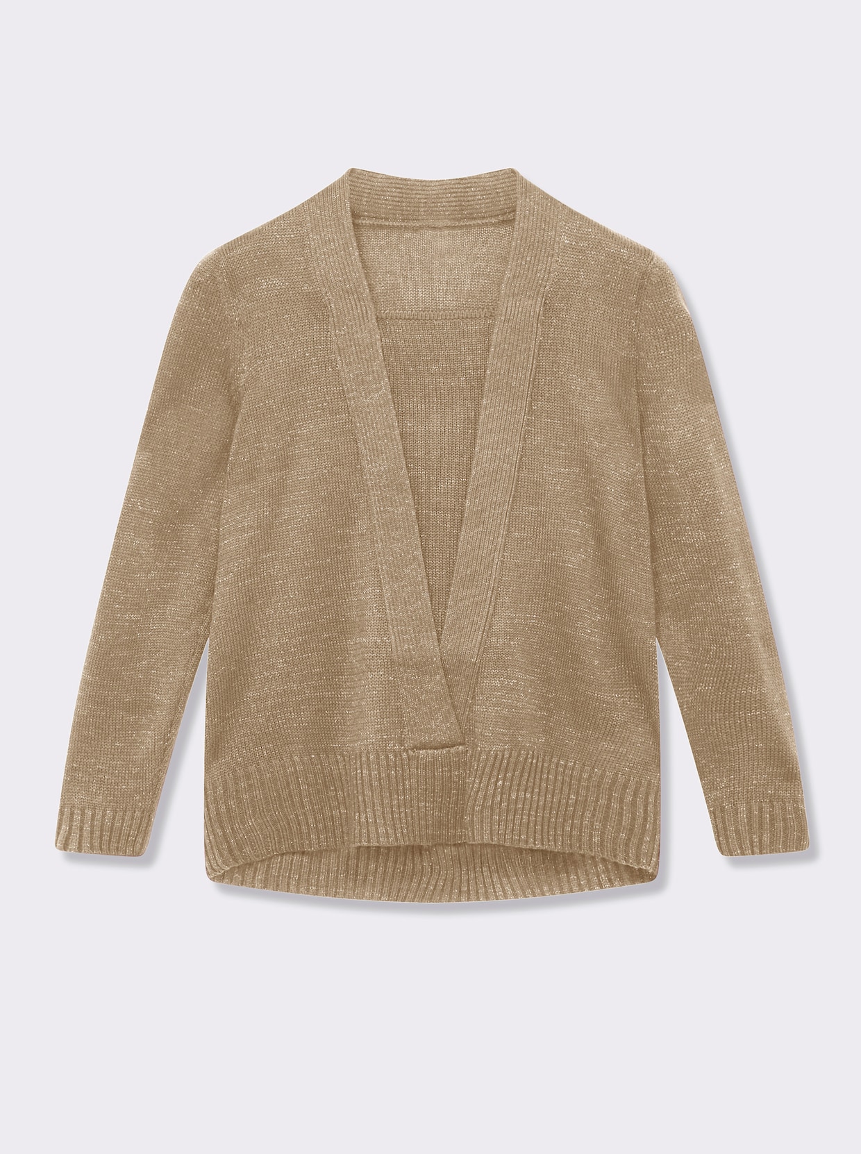 2-in-1-Pullover mit Schalkragen-Optik - goldfarben-meliert