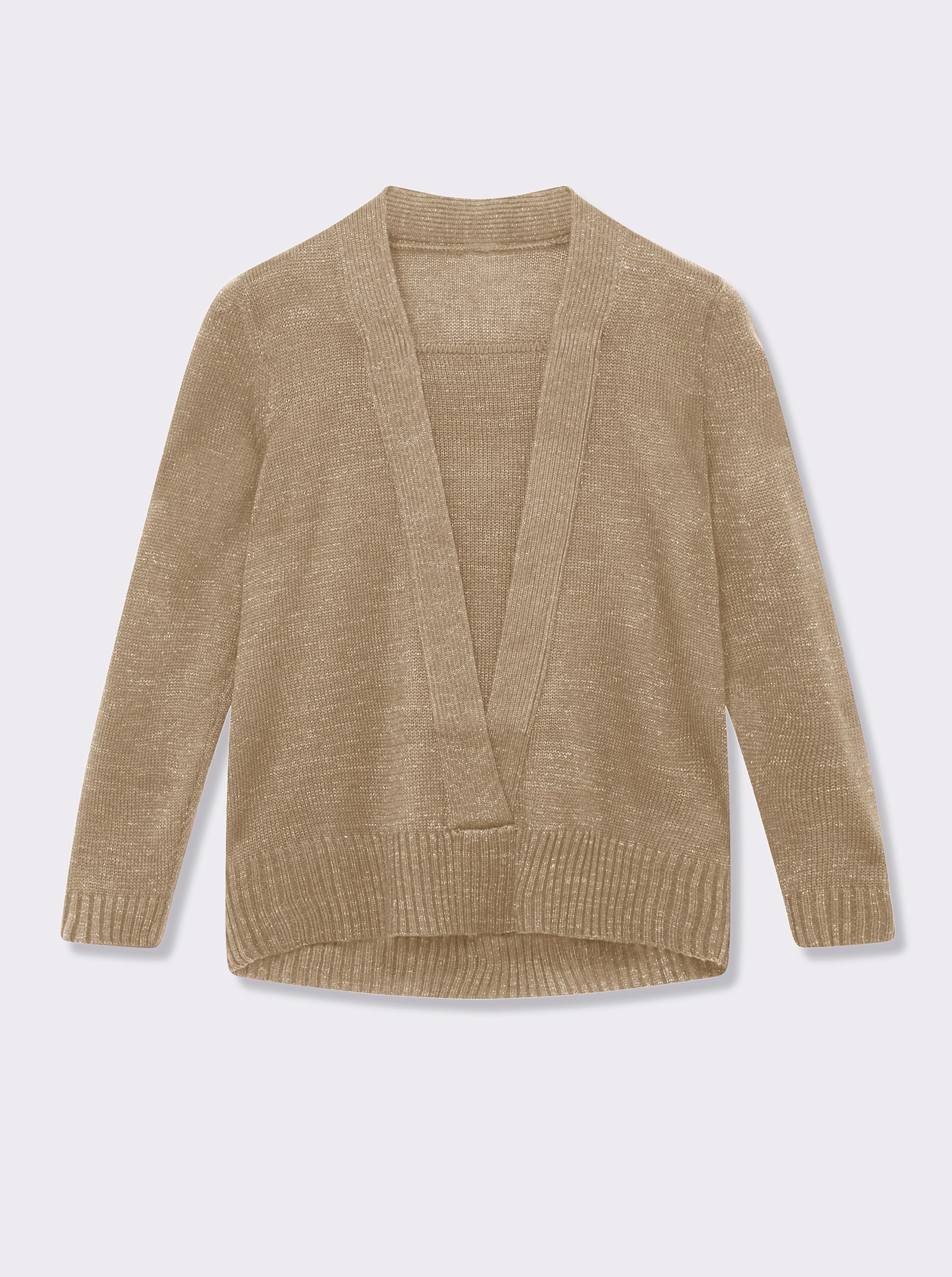 2-in-1-Pullover mit Schalkragen-Optik - goldfarben-meliert