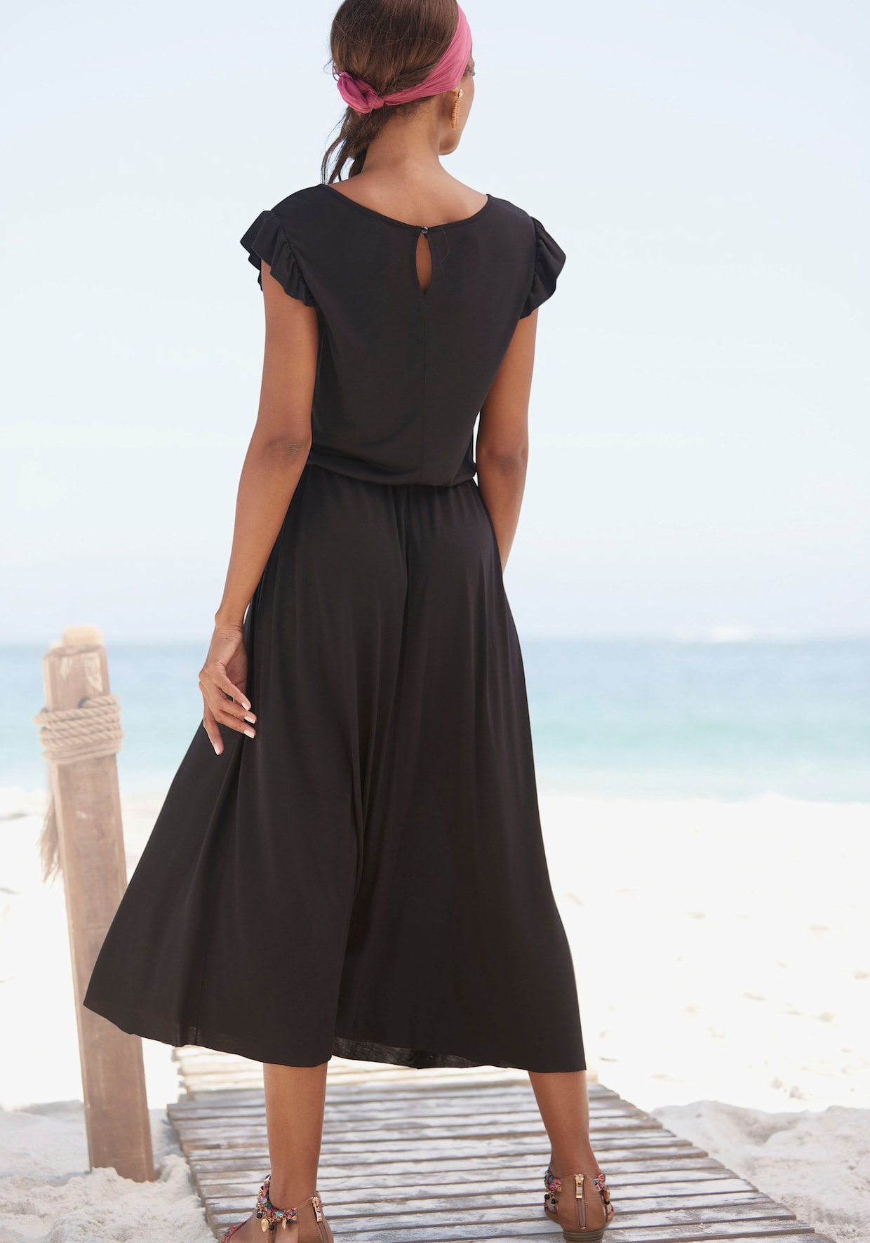 Beachtime Robe mi-longue - noir