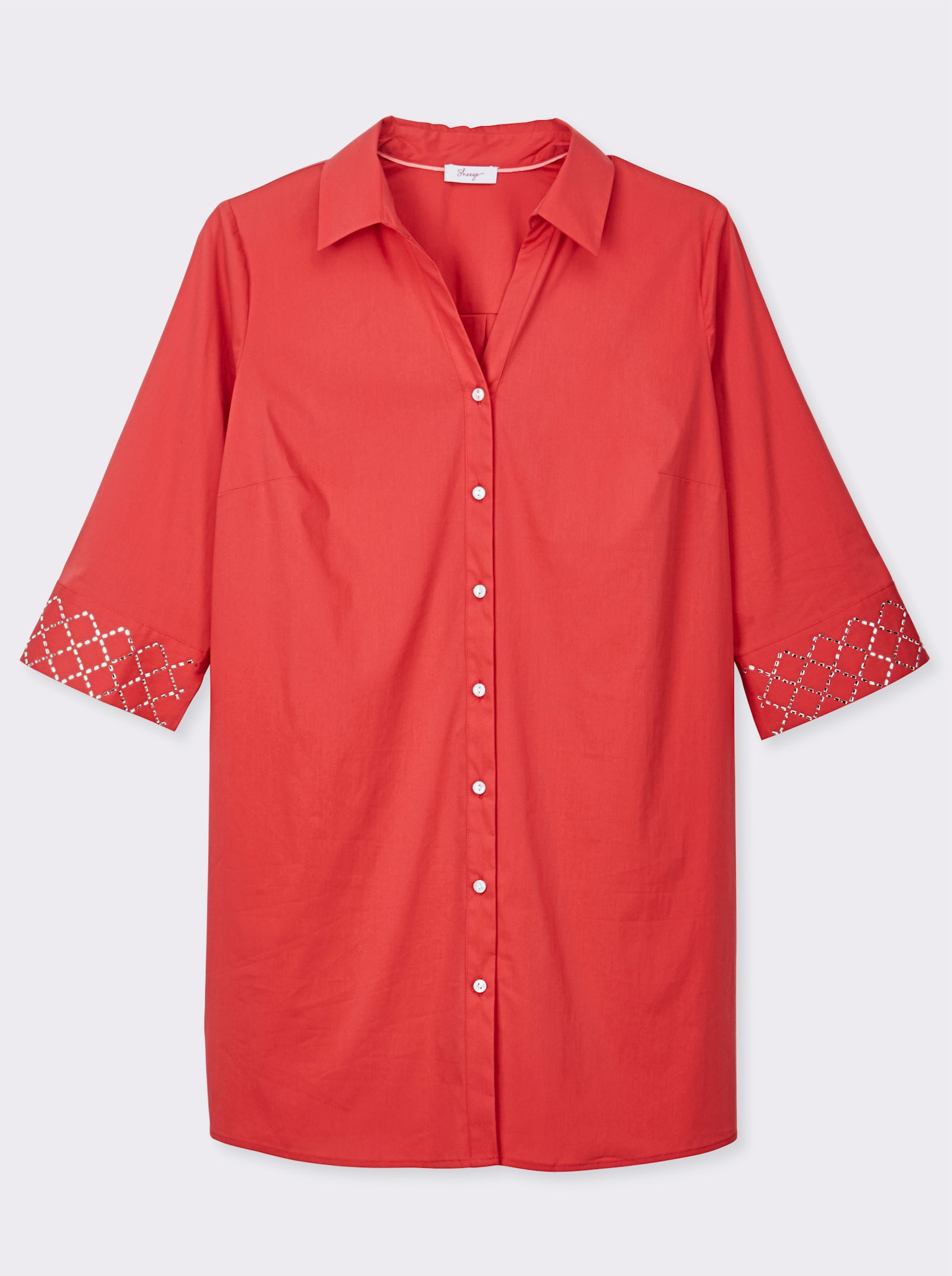 sheego Longbluse in leichter A-Linie - erdbeere