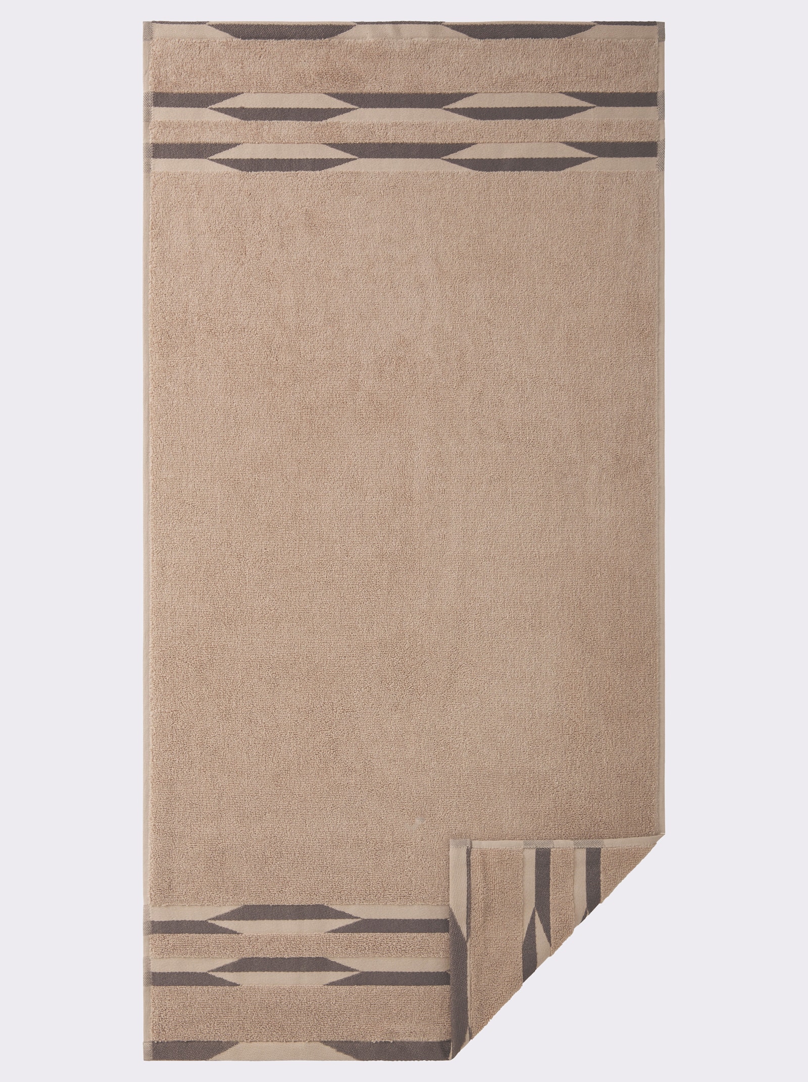 wäschepur Handtuch mit 2-farbiger Bordüre - beige