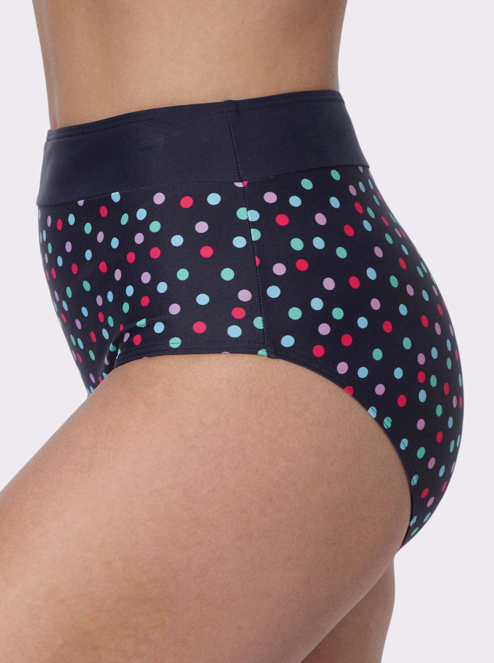 Bikinibroekje met aangestikte bies - marine/pink geprint