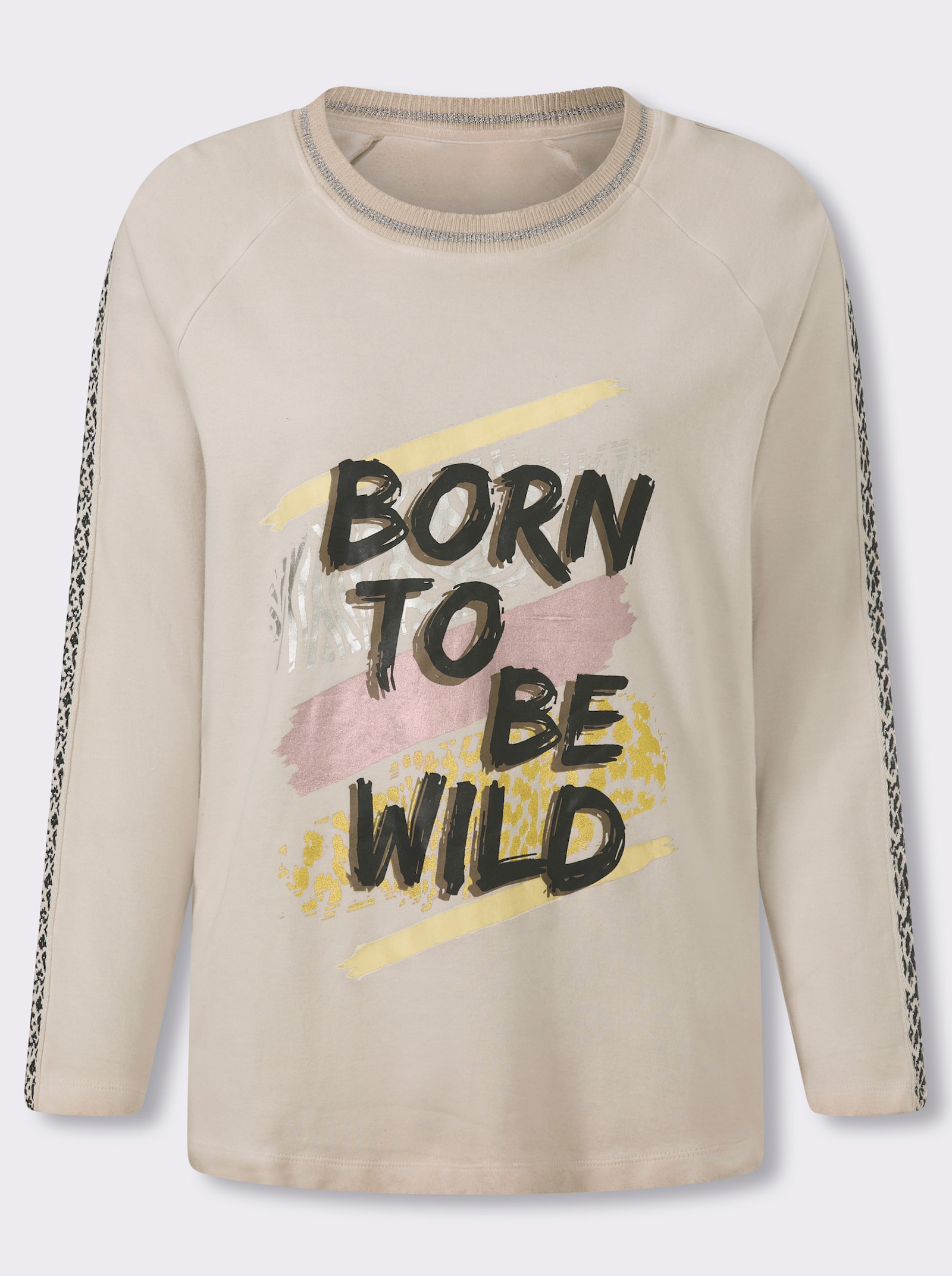 heine Langarmshirt mit Frontprint - sand