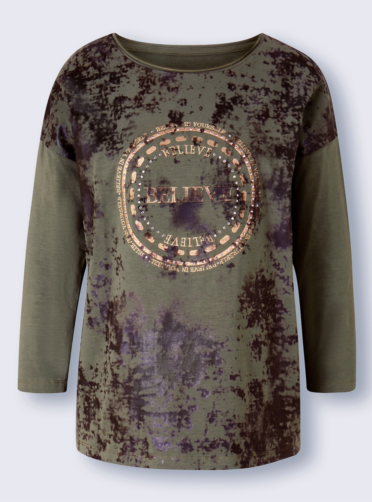 heine Shirt met 3/4-mouw - kaki