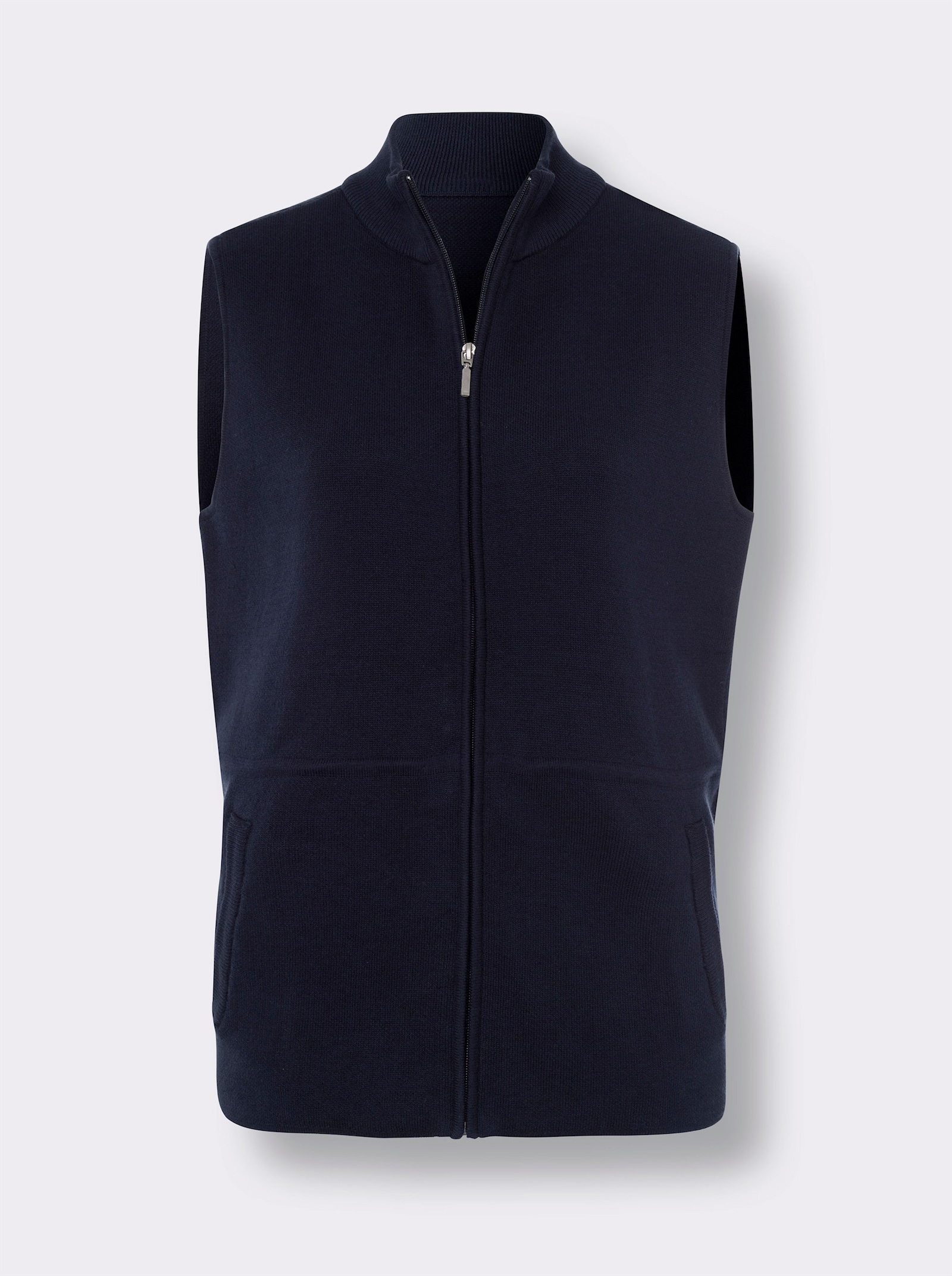 Strickweste mit Taschen, Baumwolle - marine