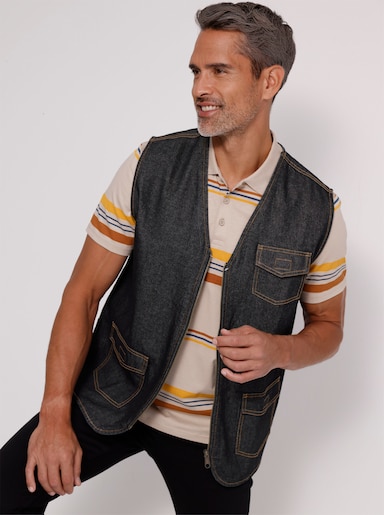 Jeansweste mit aufgesetzten Pattentaschen - graphit-denim