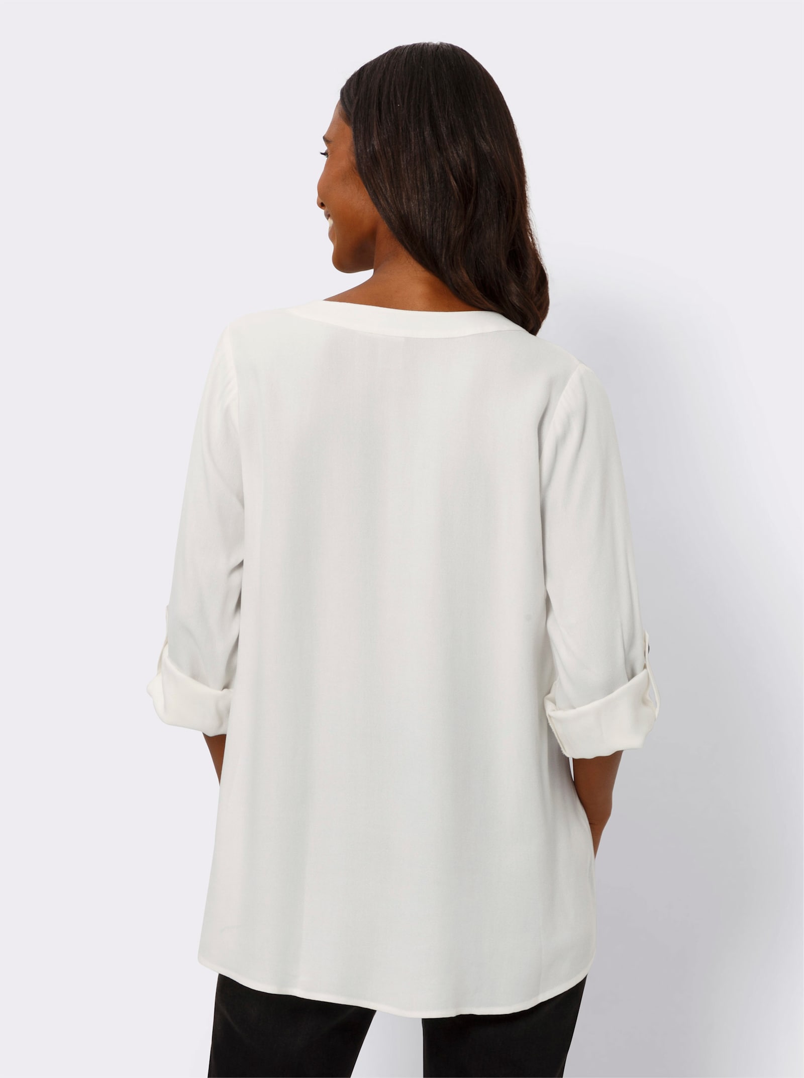 heine Schlupfbluse aus Viskose-Crêpe - ecru