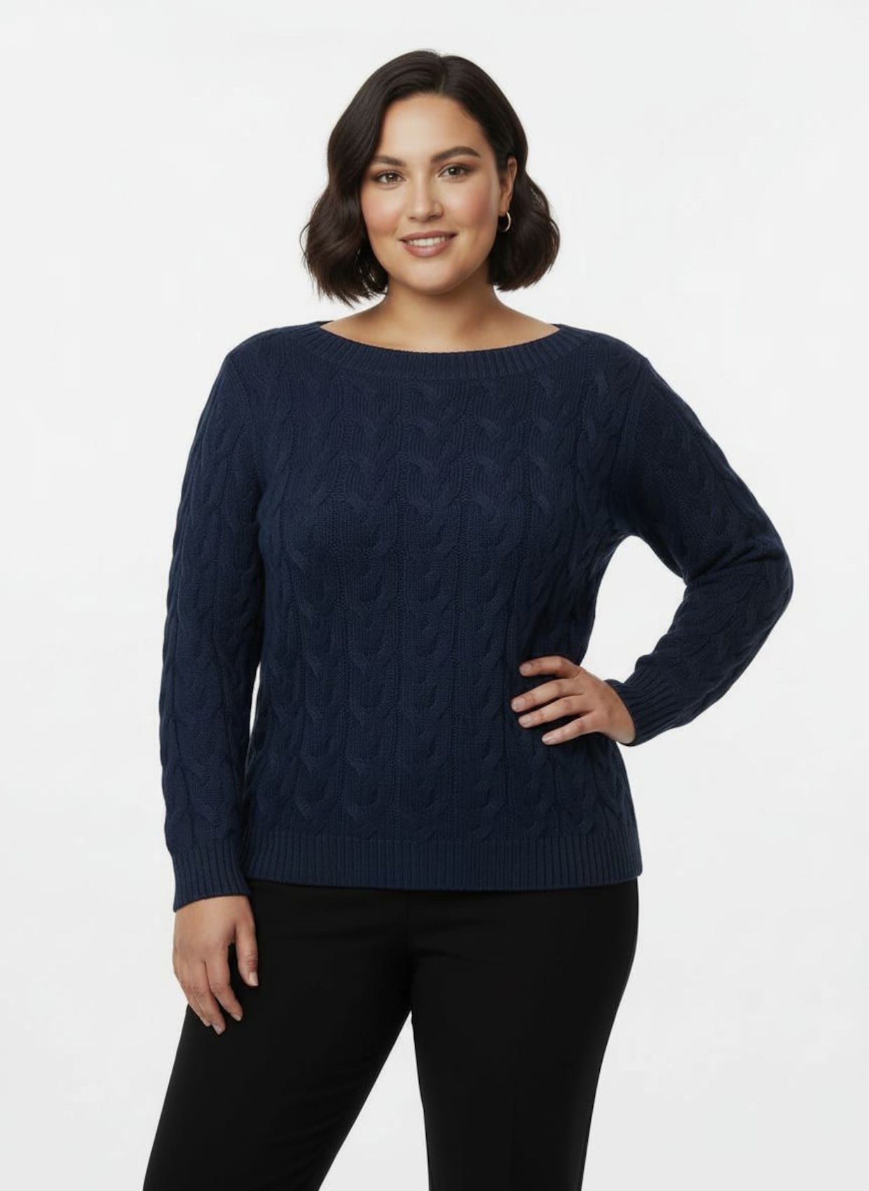 Pullover mit U-Boot-Ausschnitt - marine