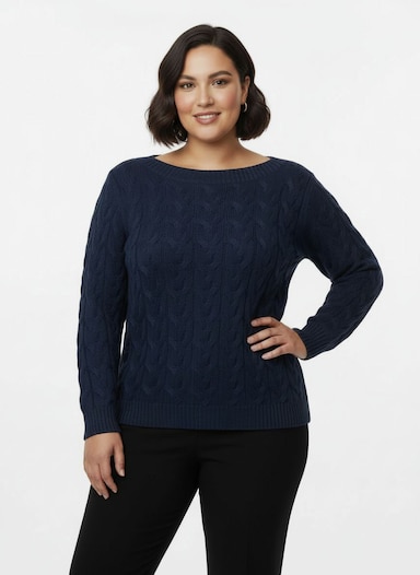 Pullover mit U-Boot-Ausschnitt - marine