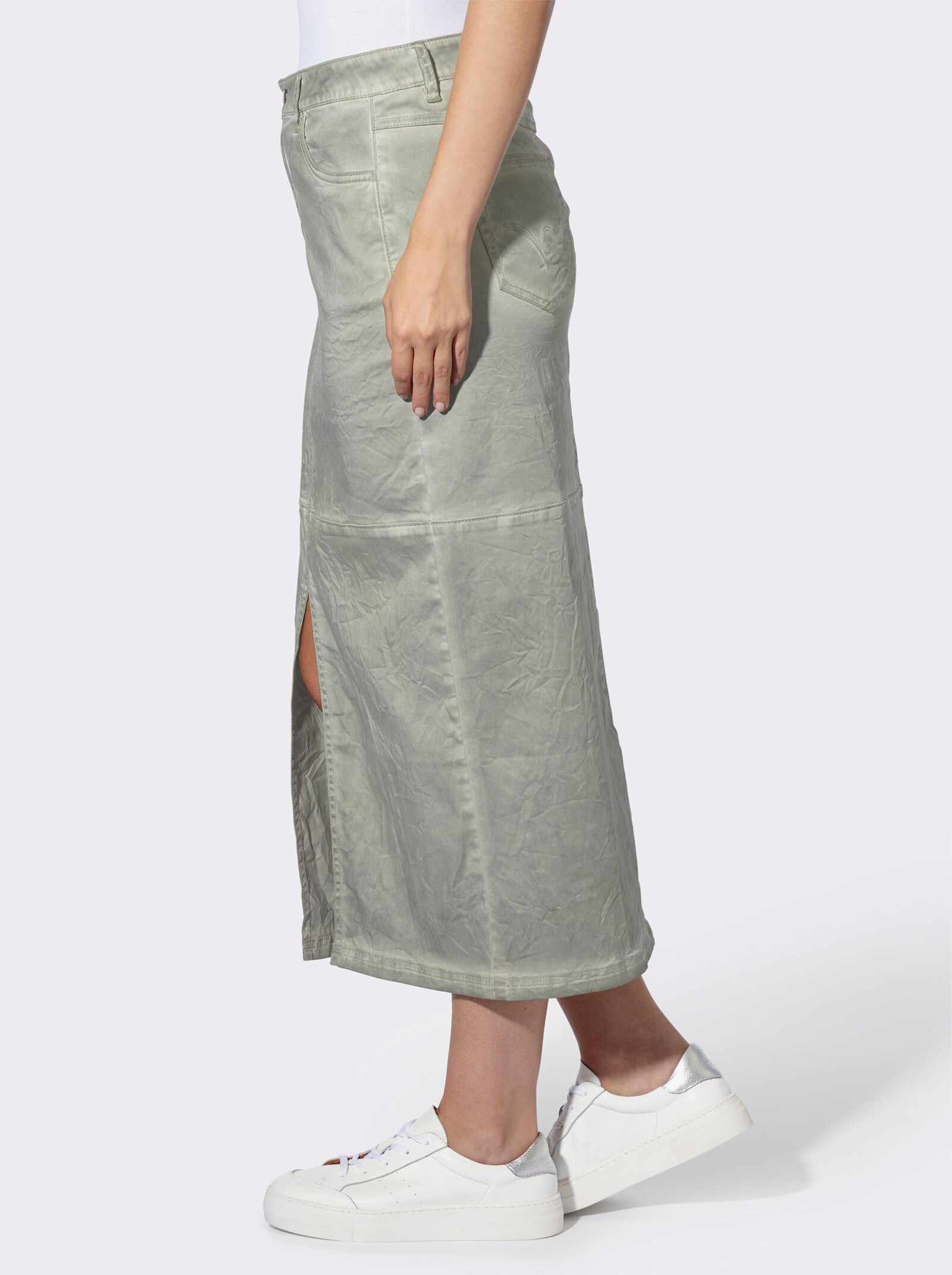 heine Geweven rok in 5-pocketsmodel - kaki