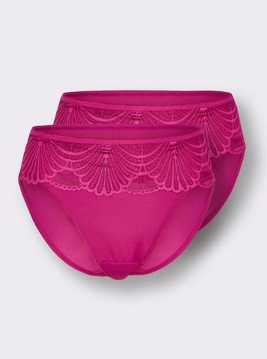 wäschepur Jazzpants mit floraler Spitze - magenta
