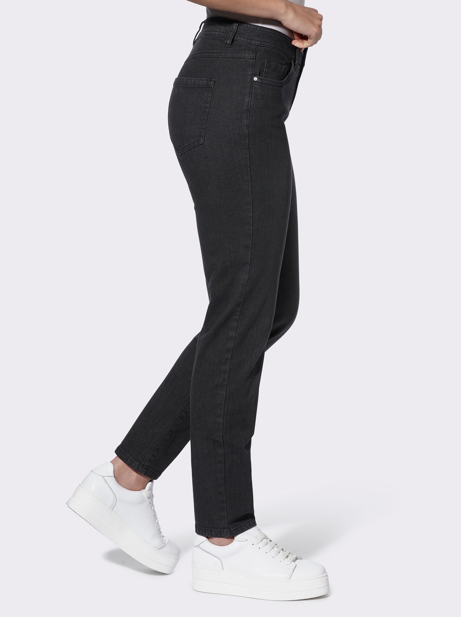 5-Pocket-Jeans mit schmalen Beinen - black-denim
