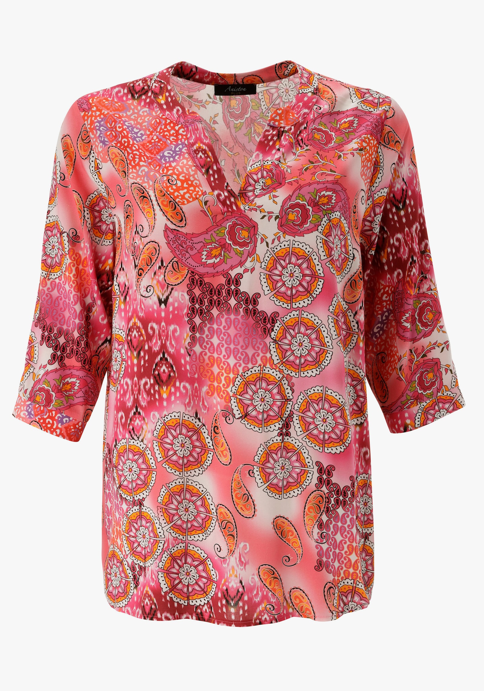Aniston PLUS Schlupfbluse - rose-pink-orange-schwarz-lila