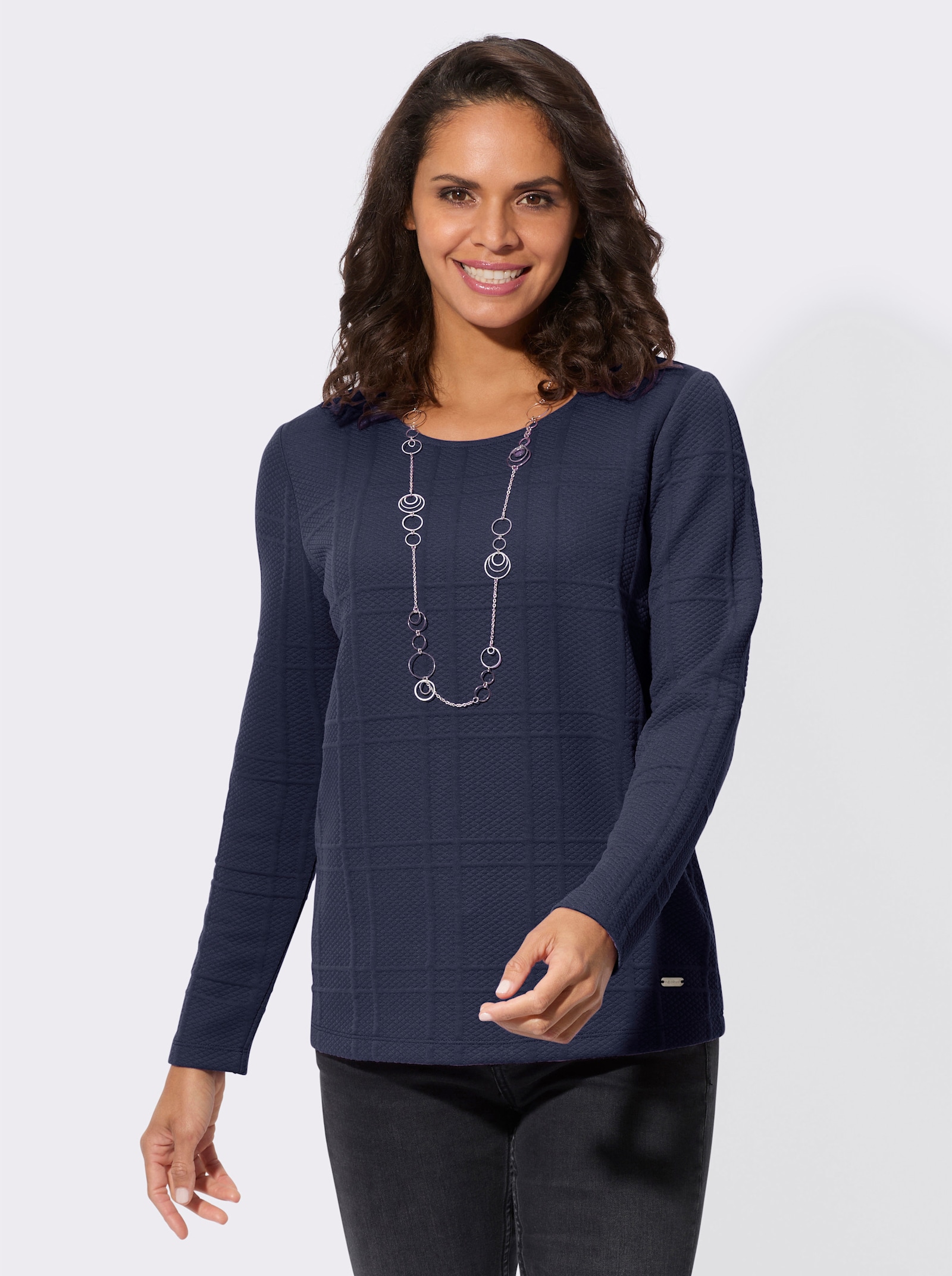 Shirt met lange mouwen, onderhoudsarm - marine