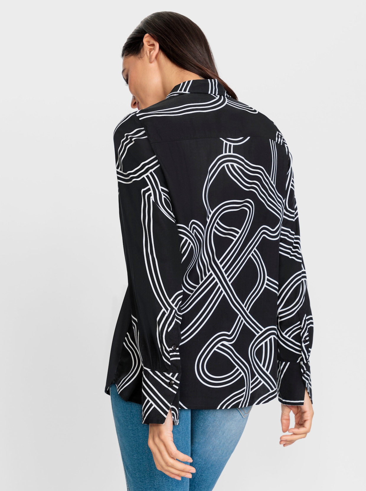 heine Blouse met print - zwart/ecru geprint