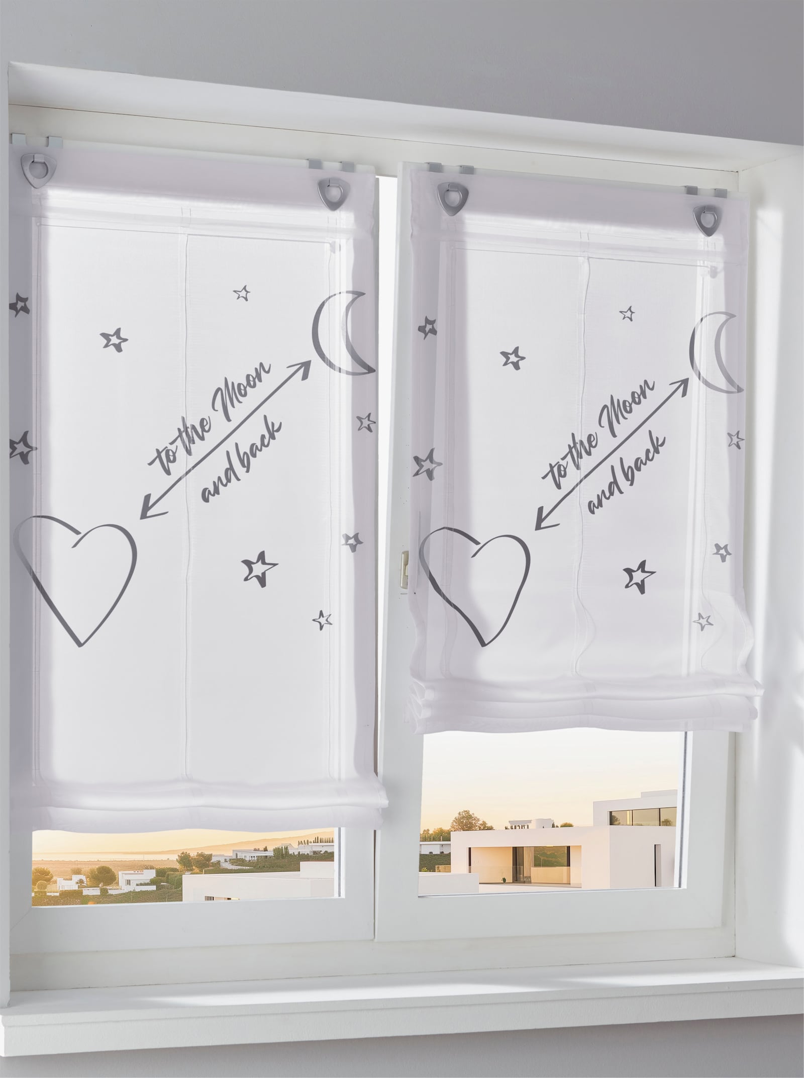 heine home Raffrollo - weiss-grau