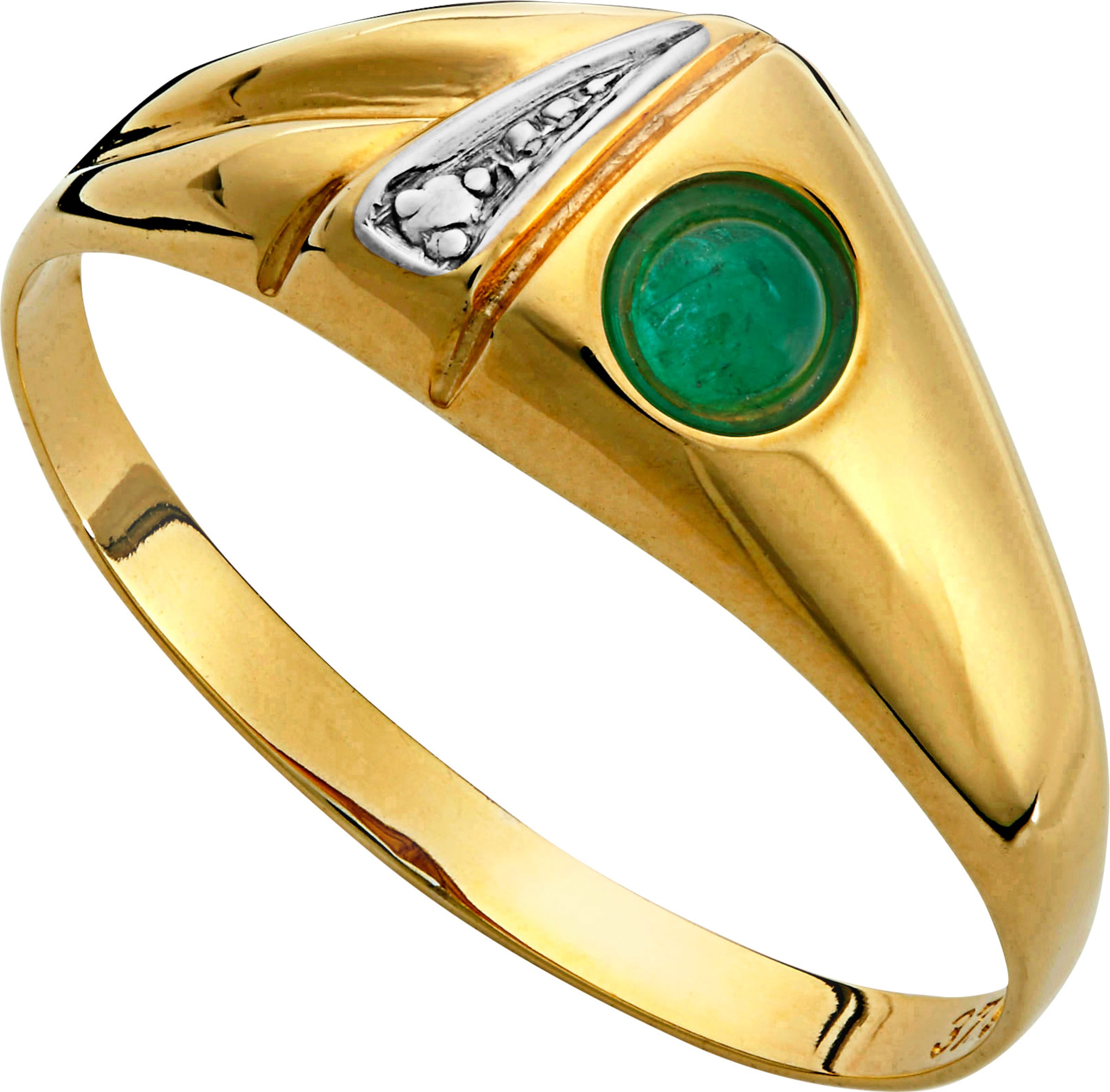 Ring Sun günstig Kaufen-Ring in grün von heine. Ring in grün von heine <![CDATA[Ein Blickfang: Ring aus Gelbgold 375. Mit verführerischem Rubin, begehrtem Saphir oder exklusivem Smaragd. ø ca. 3 mm. In Cabochonfassung. Mit Zirkonia.]]>. 