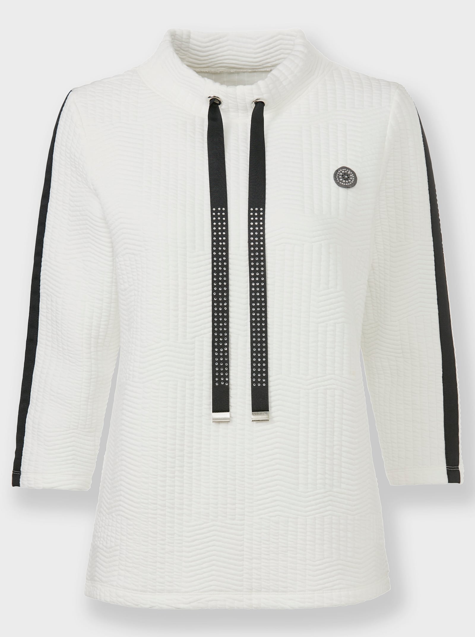 Tričko so stojačikom s nastav. šírkou - svetlobéžová