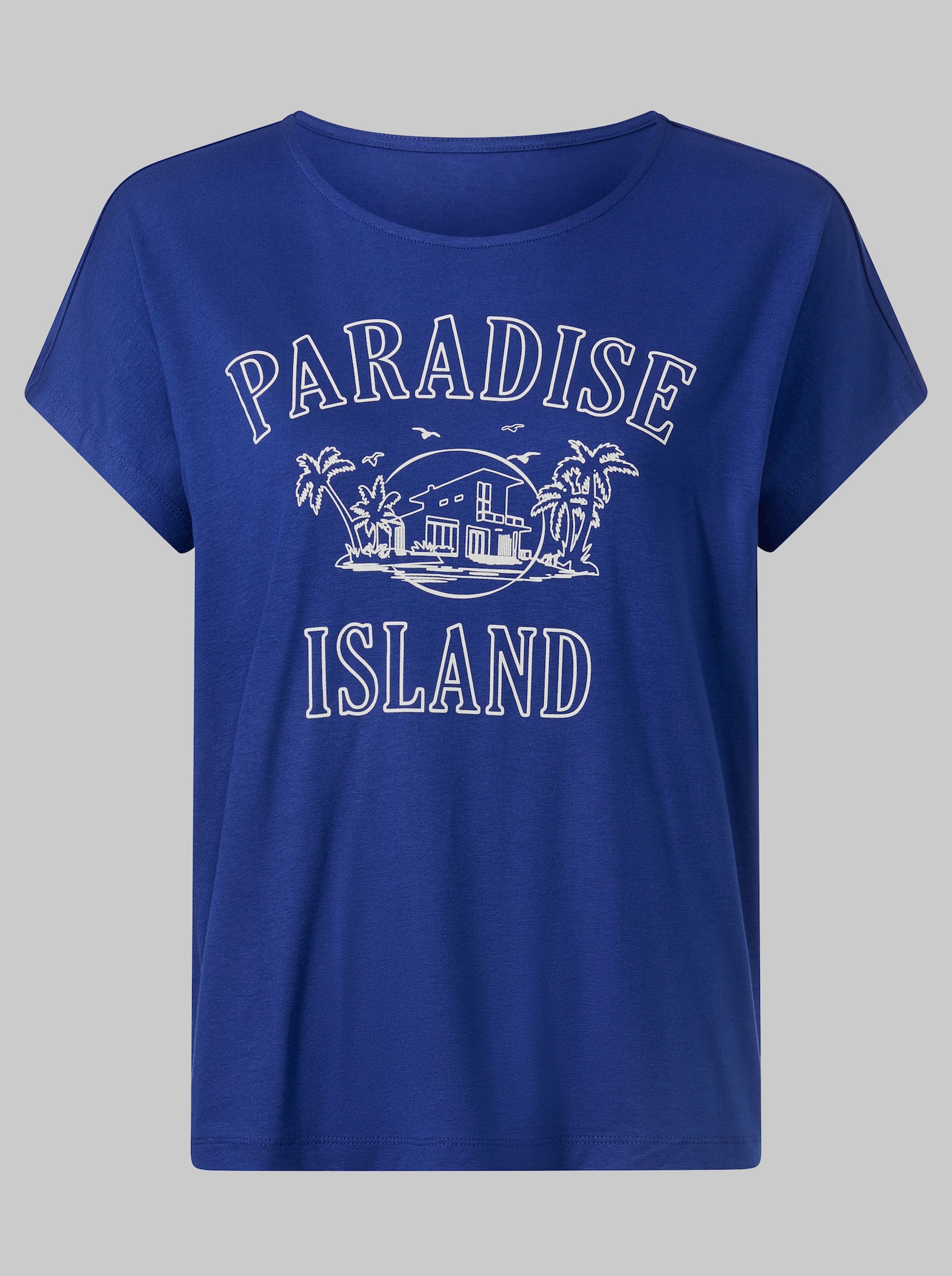 heine Kurzarmshirt mit Druck - royalblau