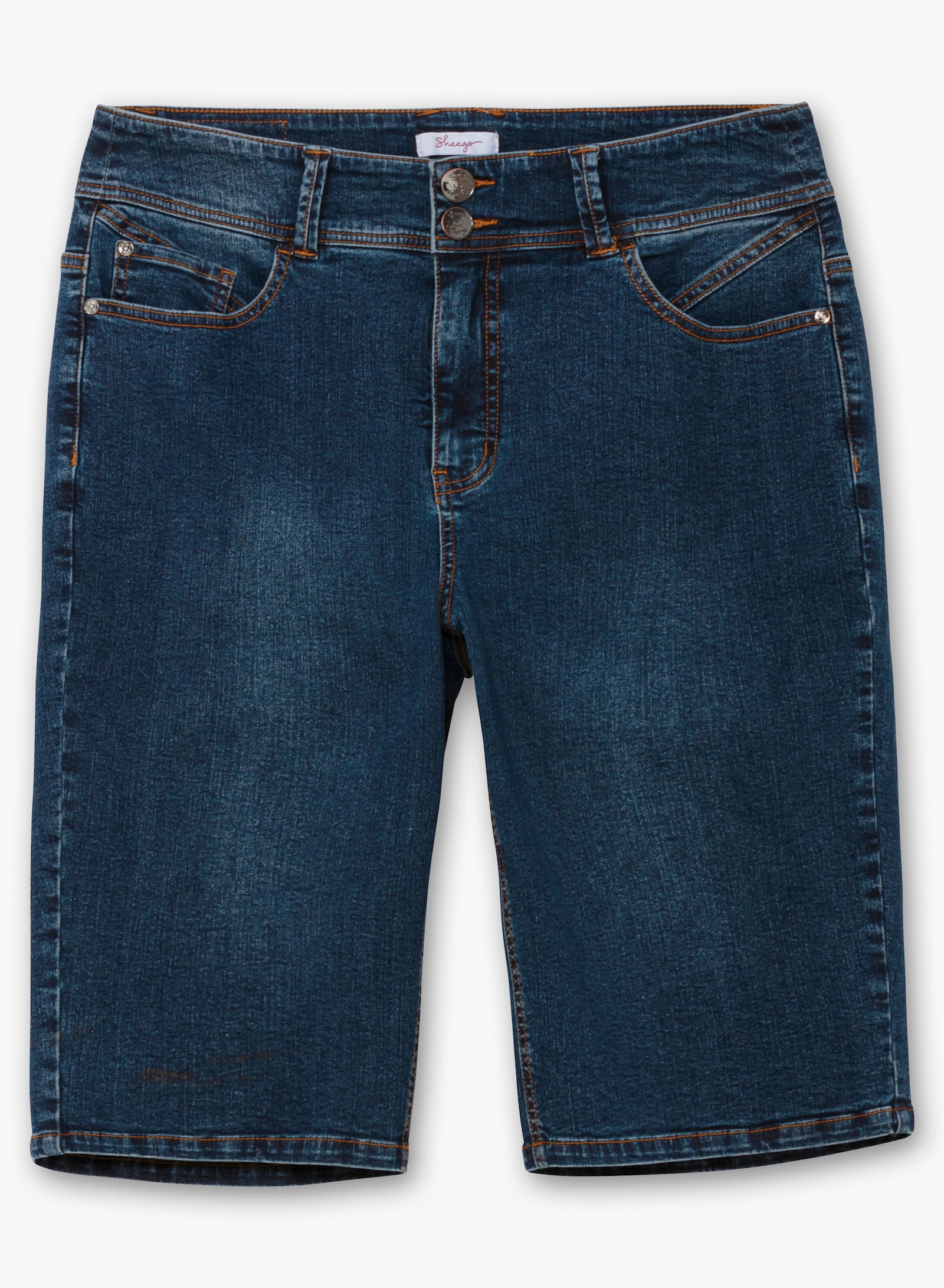sheego Jeansbermuda in curvy snit MANUELA - dark blue denim