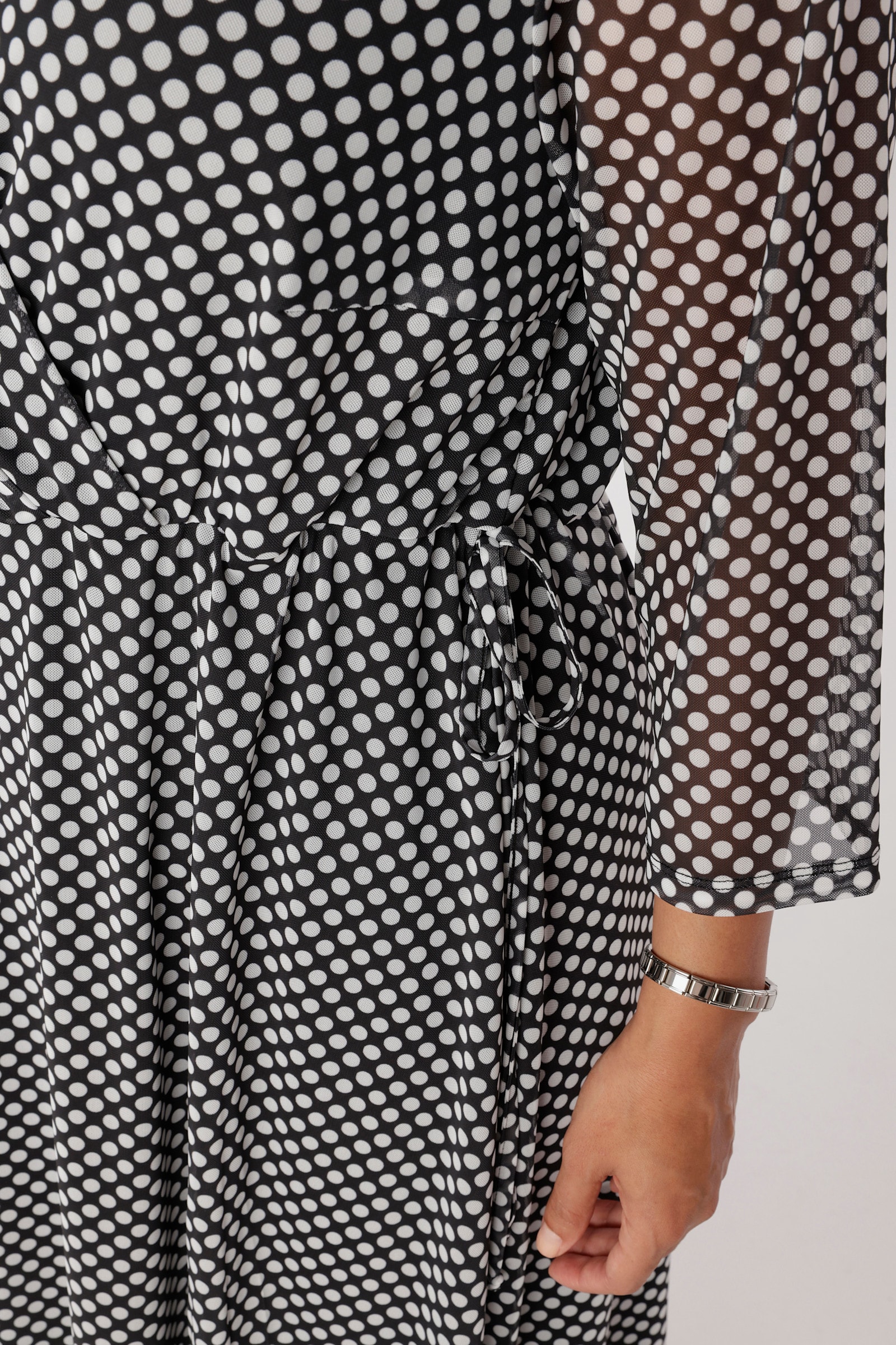 Aniston PLUS Meshkleid - schwarz-weiß