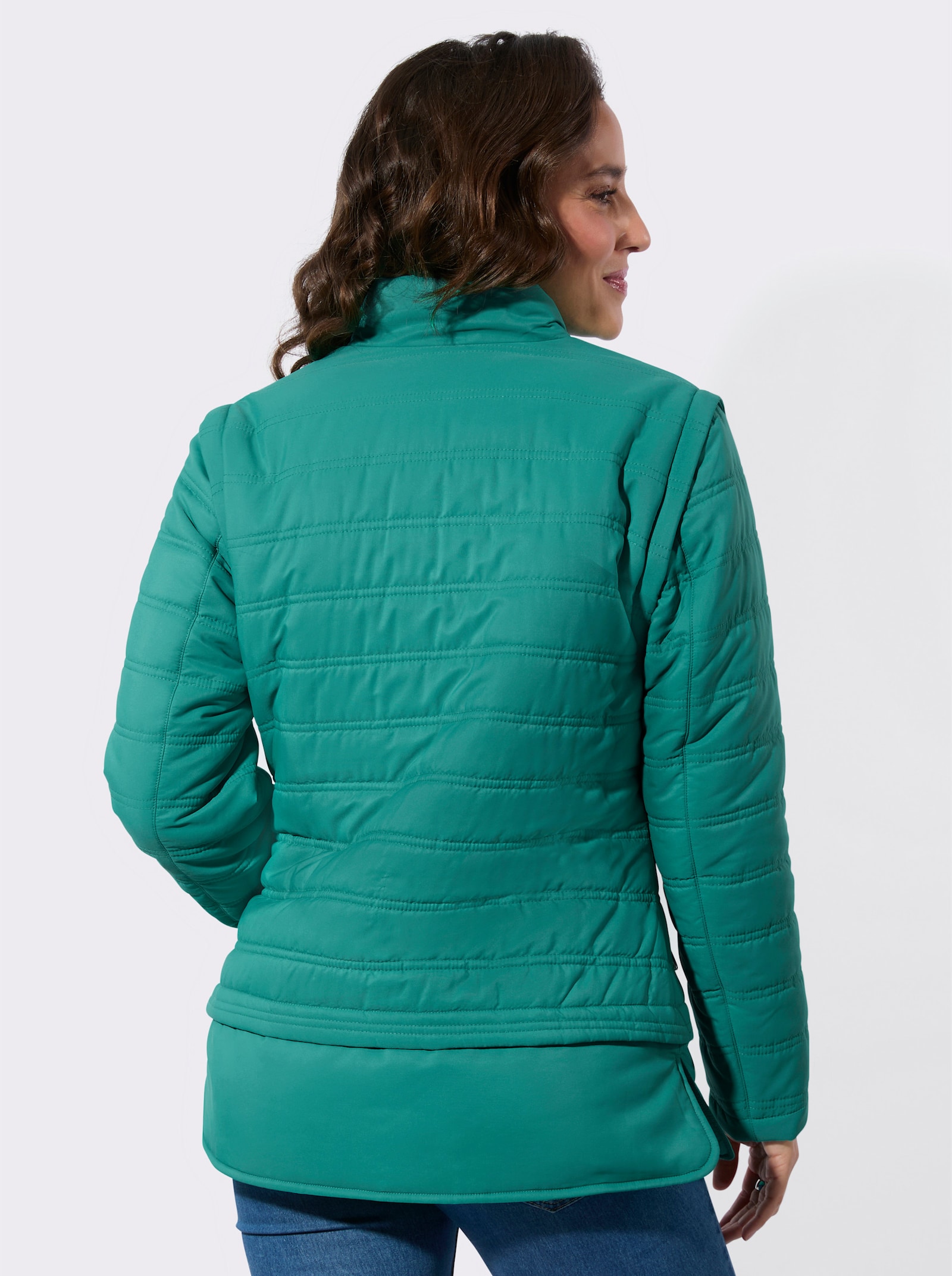 Steppjacke mit abzippbaren Ärmeln - smaragd