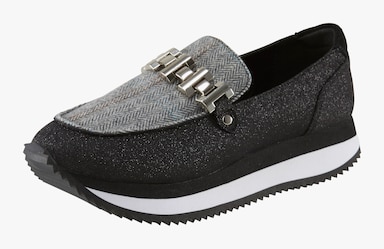 heine Slipper - schwarz-grau