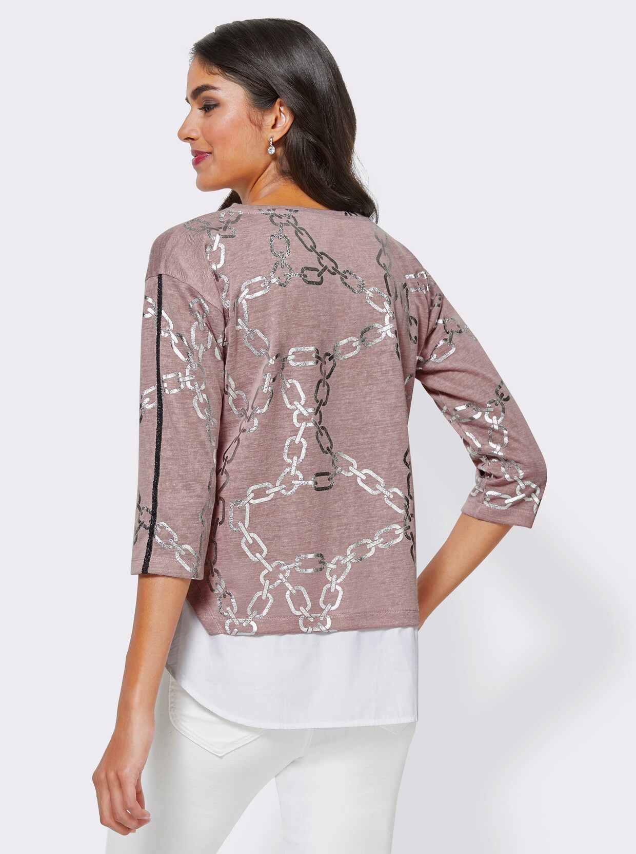 Longshirt - rosé-silberfarben