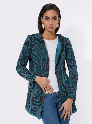 Shirtjacke mit Wendefunktion - topas-graphit-gemustert